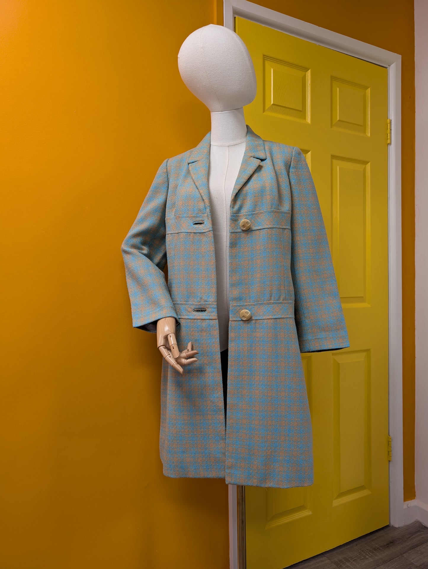 1960s Aubrey Segal check coat - S