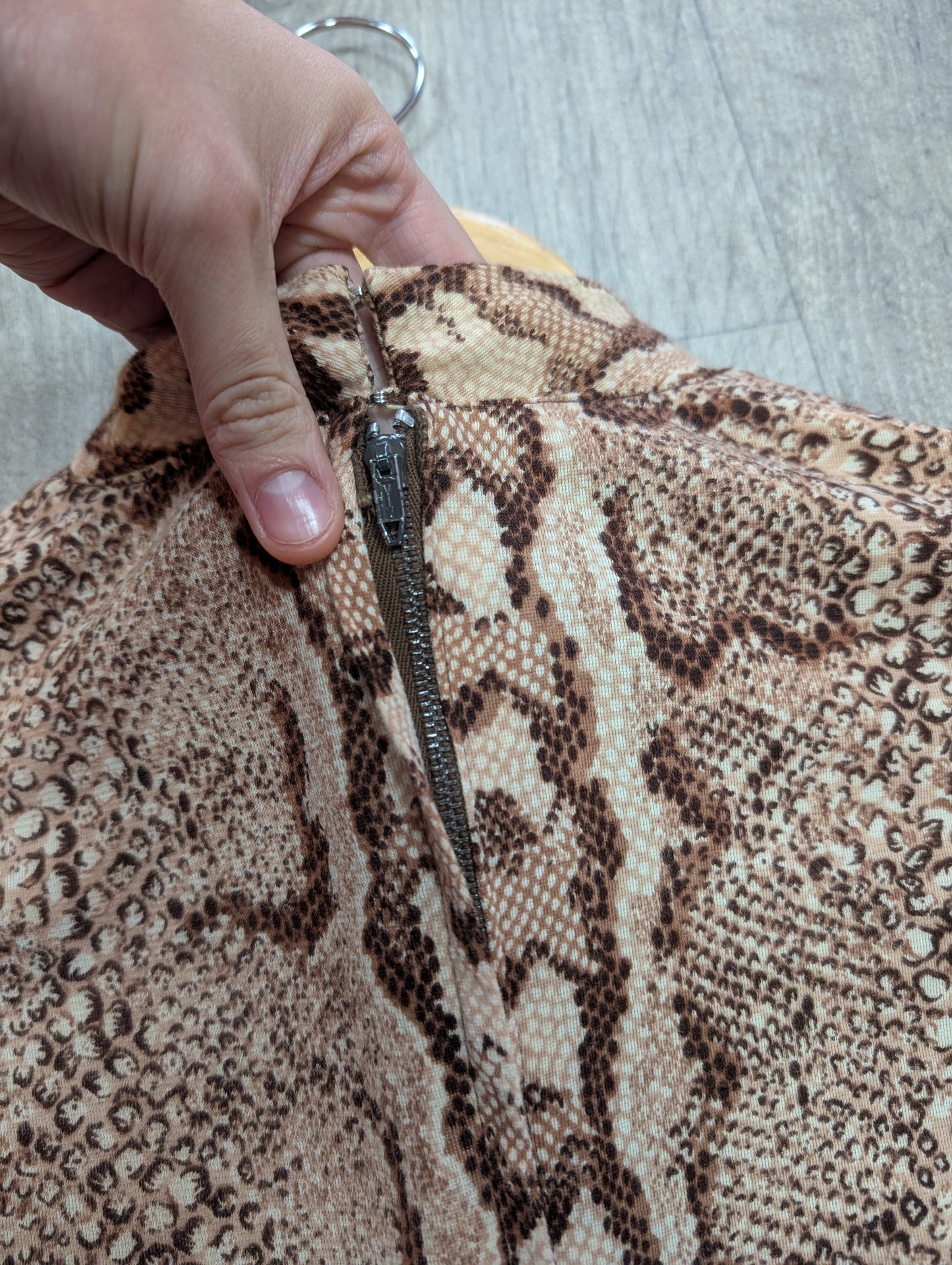 1960s snakeskin print mini dress - S/8