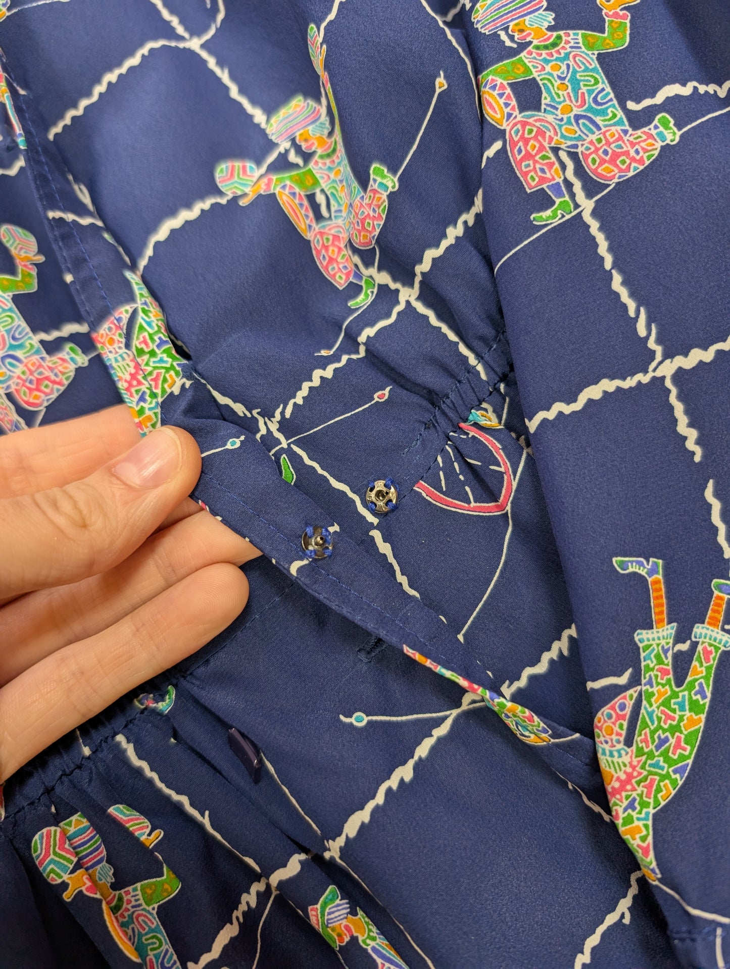 1980s clown print dress - XS