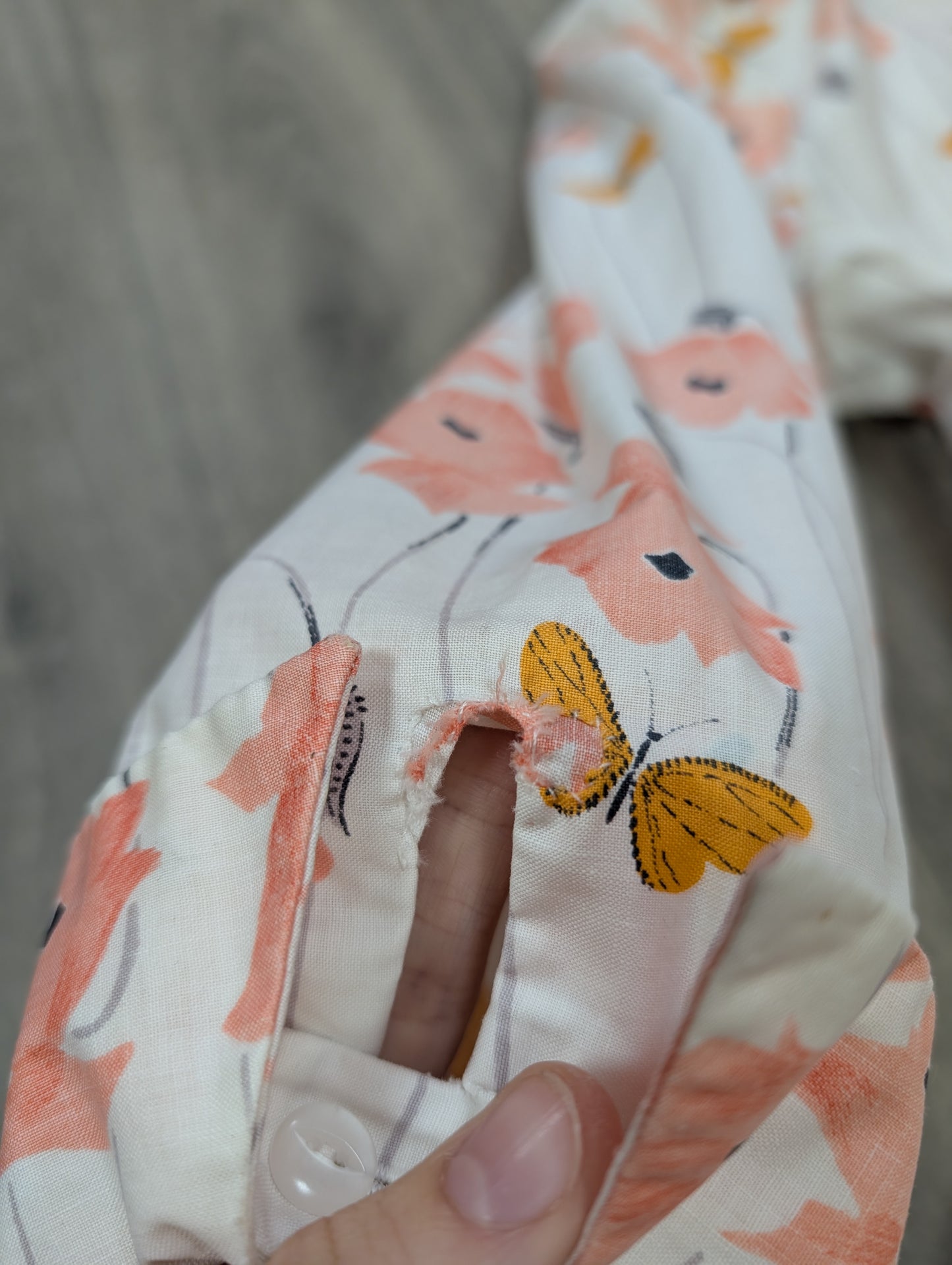 50s/60s floral butterfly print cotton dress - 37"B 29"W