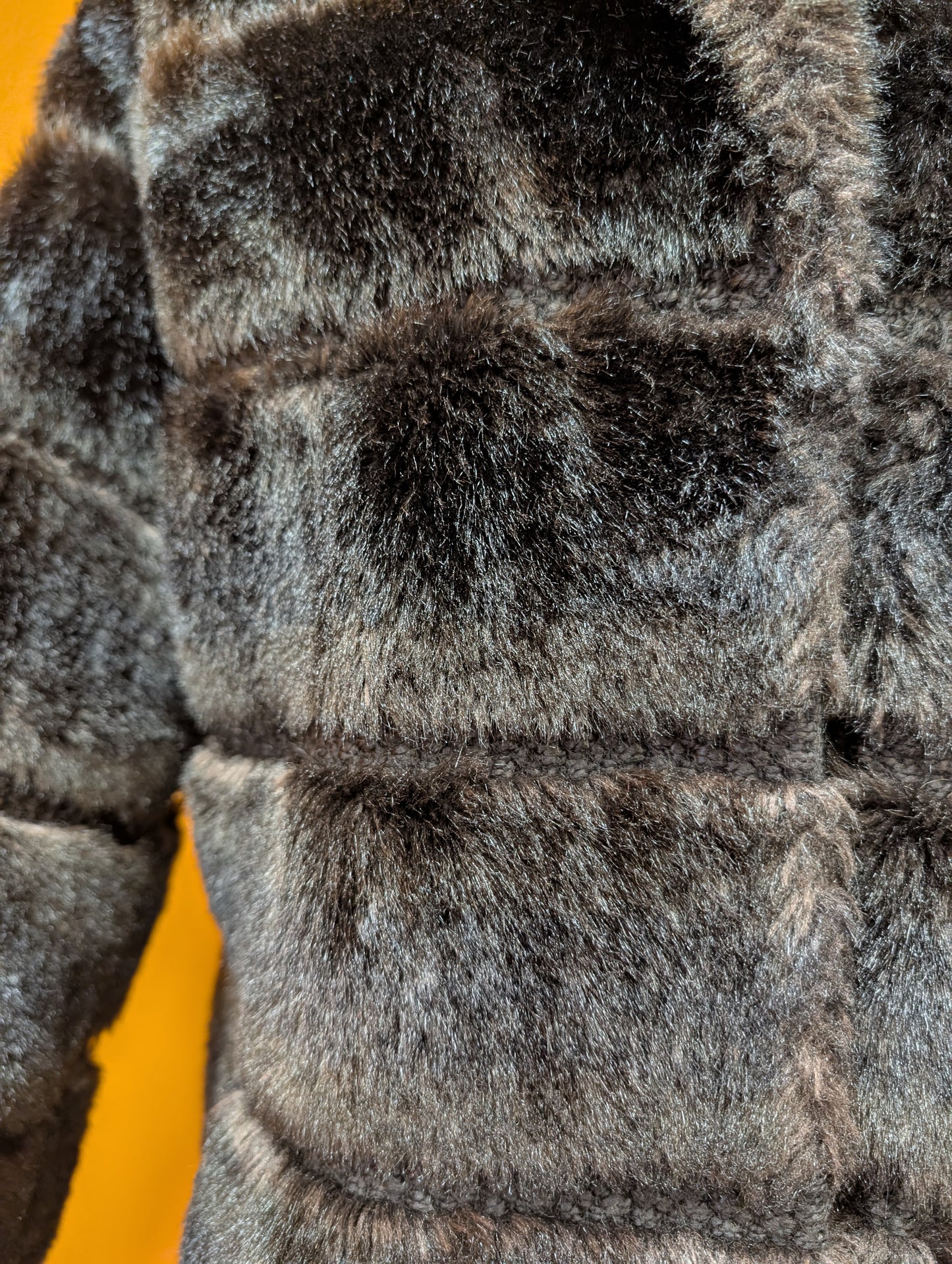 1970s Tissavel dark brown faux fur coat - S