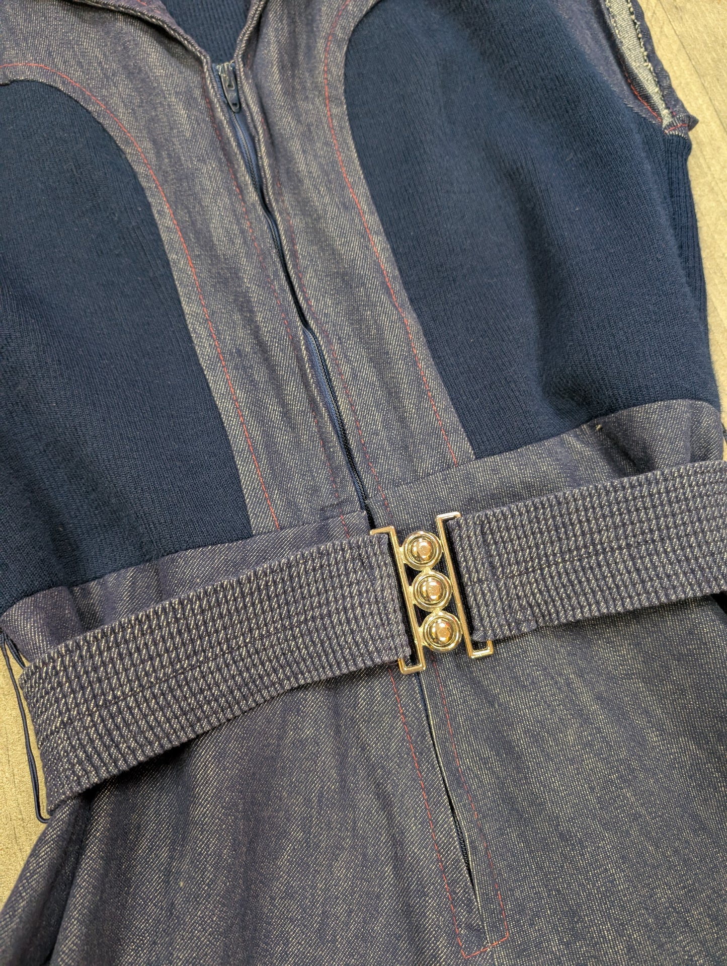 1970s C&A denim dress and belt - S/M/10/12