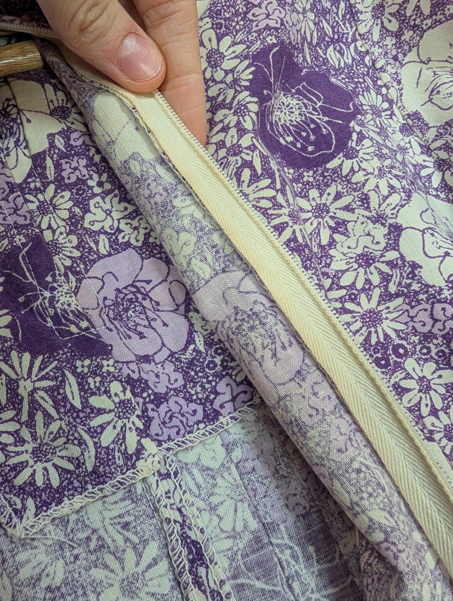 1970s made in Wales Laura Ashley purple floral dress - S/10