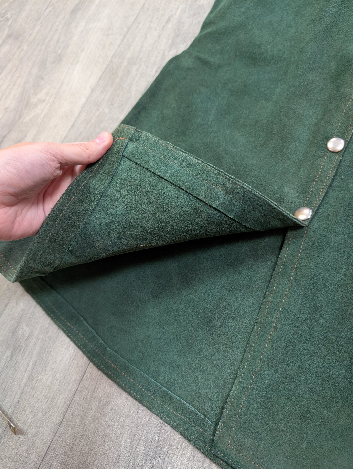 60s/70s Green suede waistcoat - S