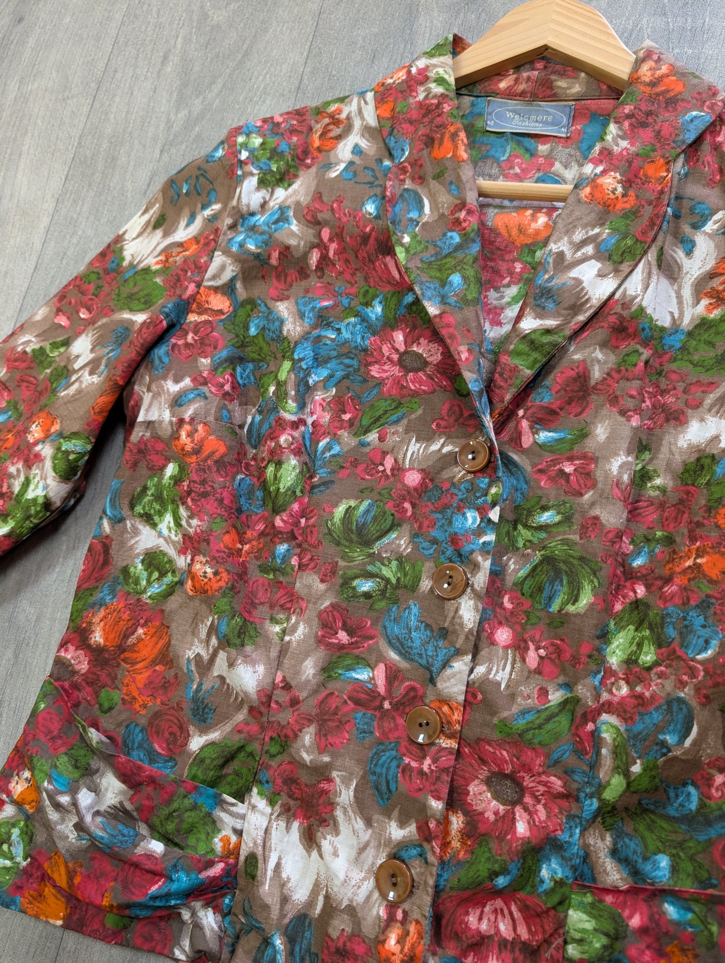 50s/60s Welsmere cotton dress, belt & jacket - S/10