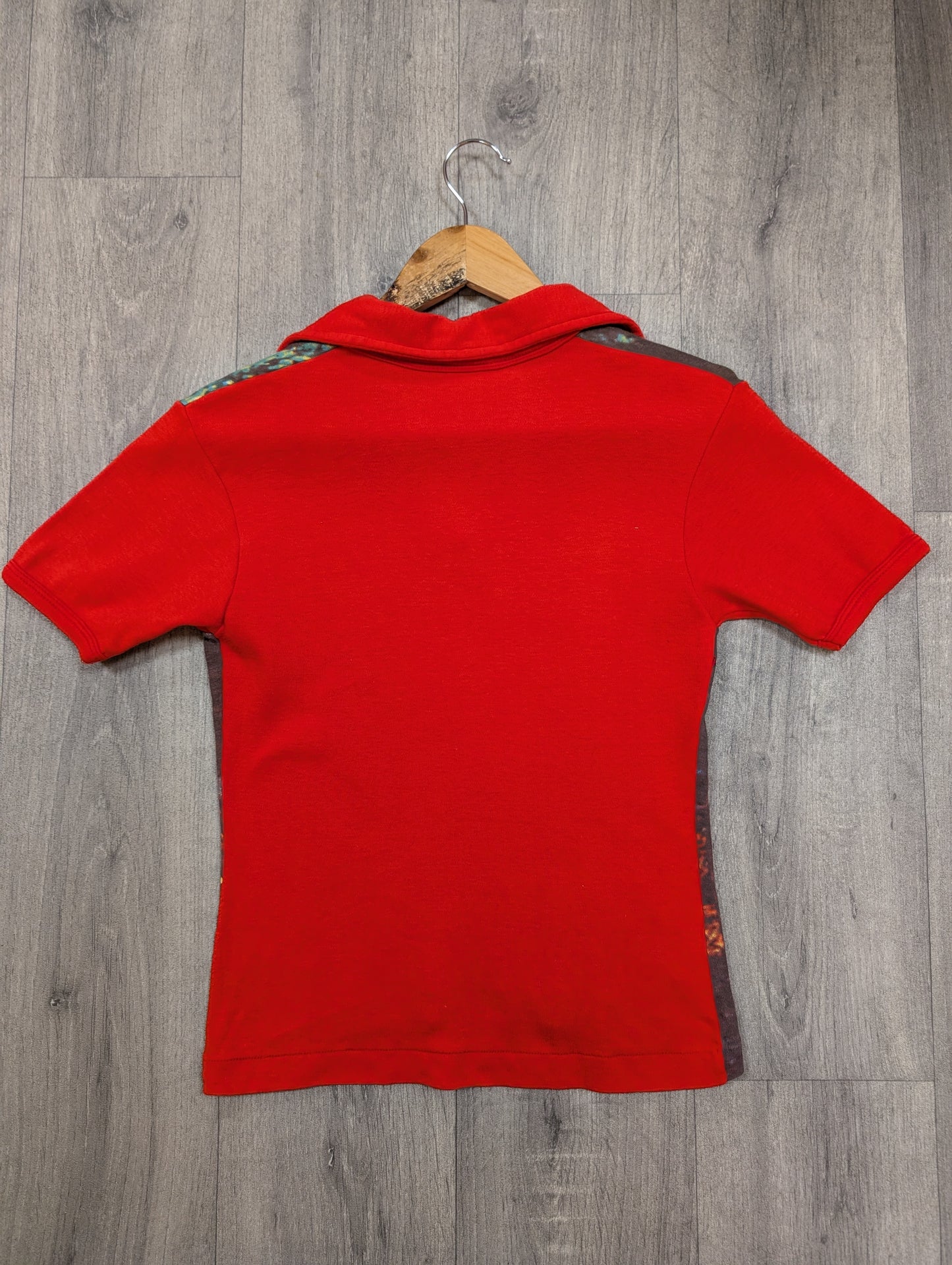1970s red novelty photo print cotton t-shirt - XS/S
