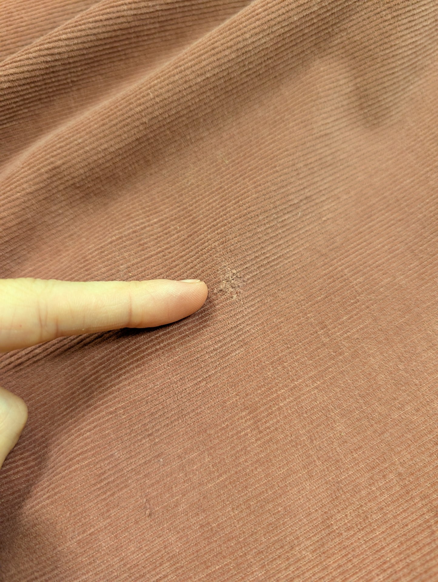 Gorgeous 1970s pink needlecord dress with William Morris fabric - S/8/10
