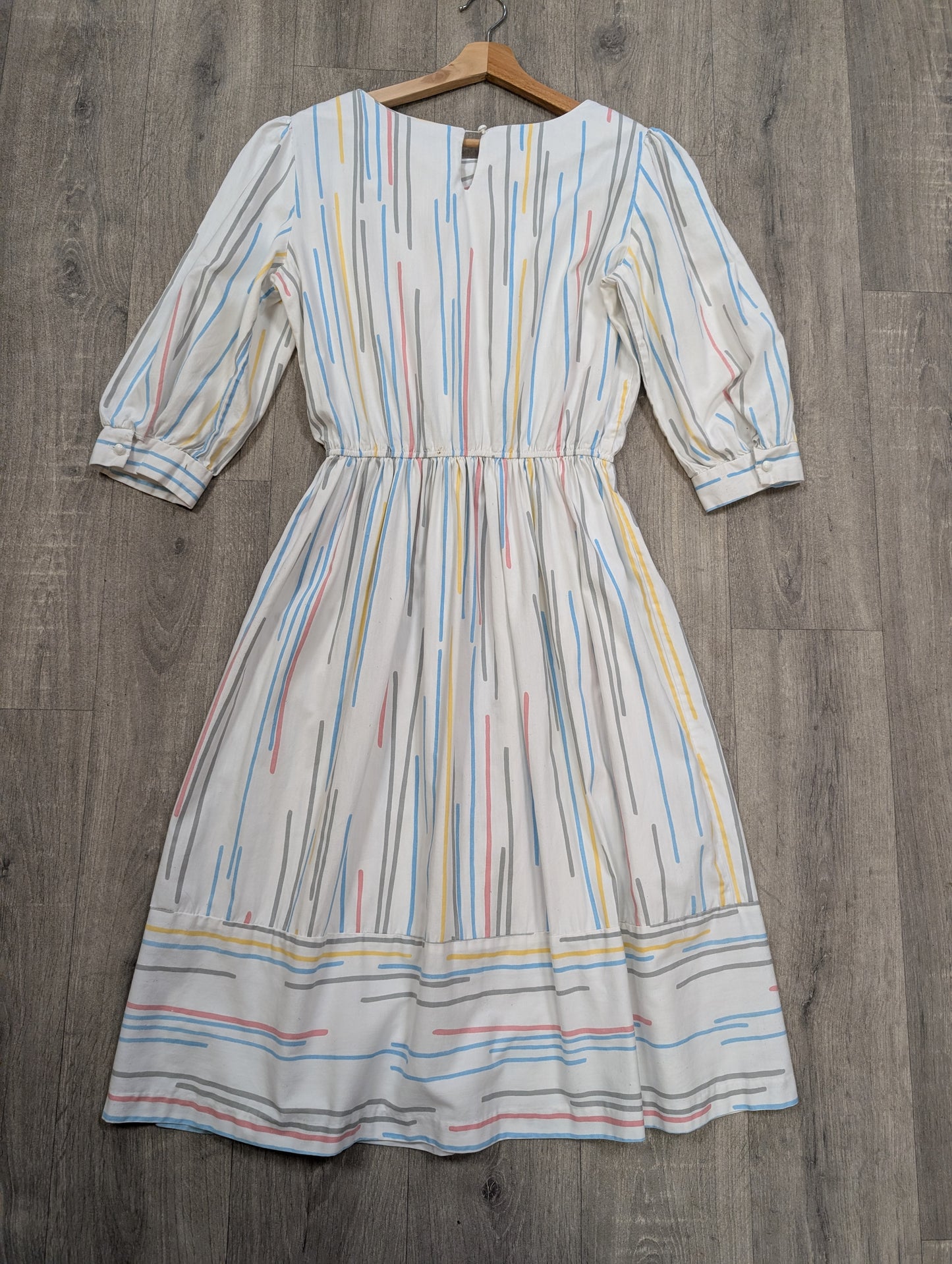 1980s Stuart Alan white cotton dress - M