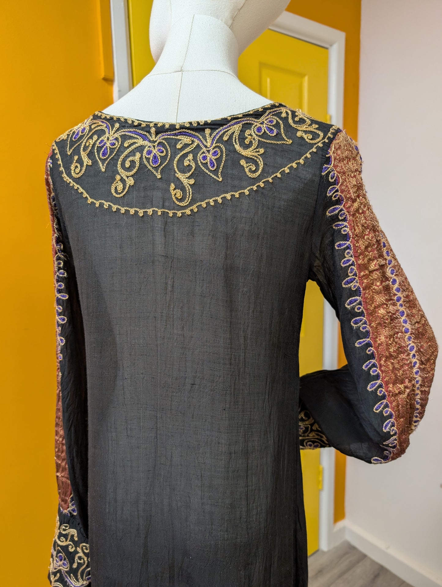 Ayesha's Ayesha Davar embroidered cotton voile kaftan dress - XS/S