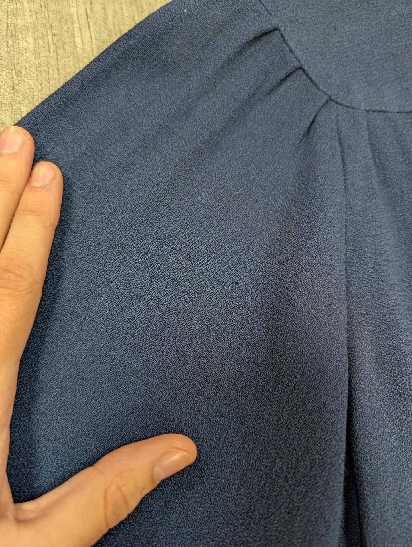1970s Ossie Clark for Radley moss crepe navy blue dress - S/M