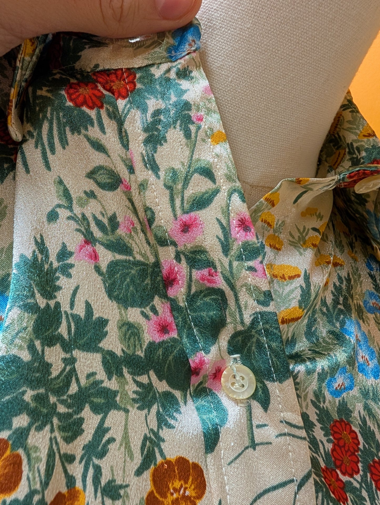 1970s Stuart Lang floral dagger collar shirt - XS