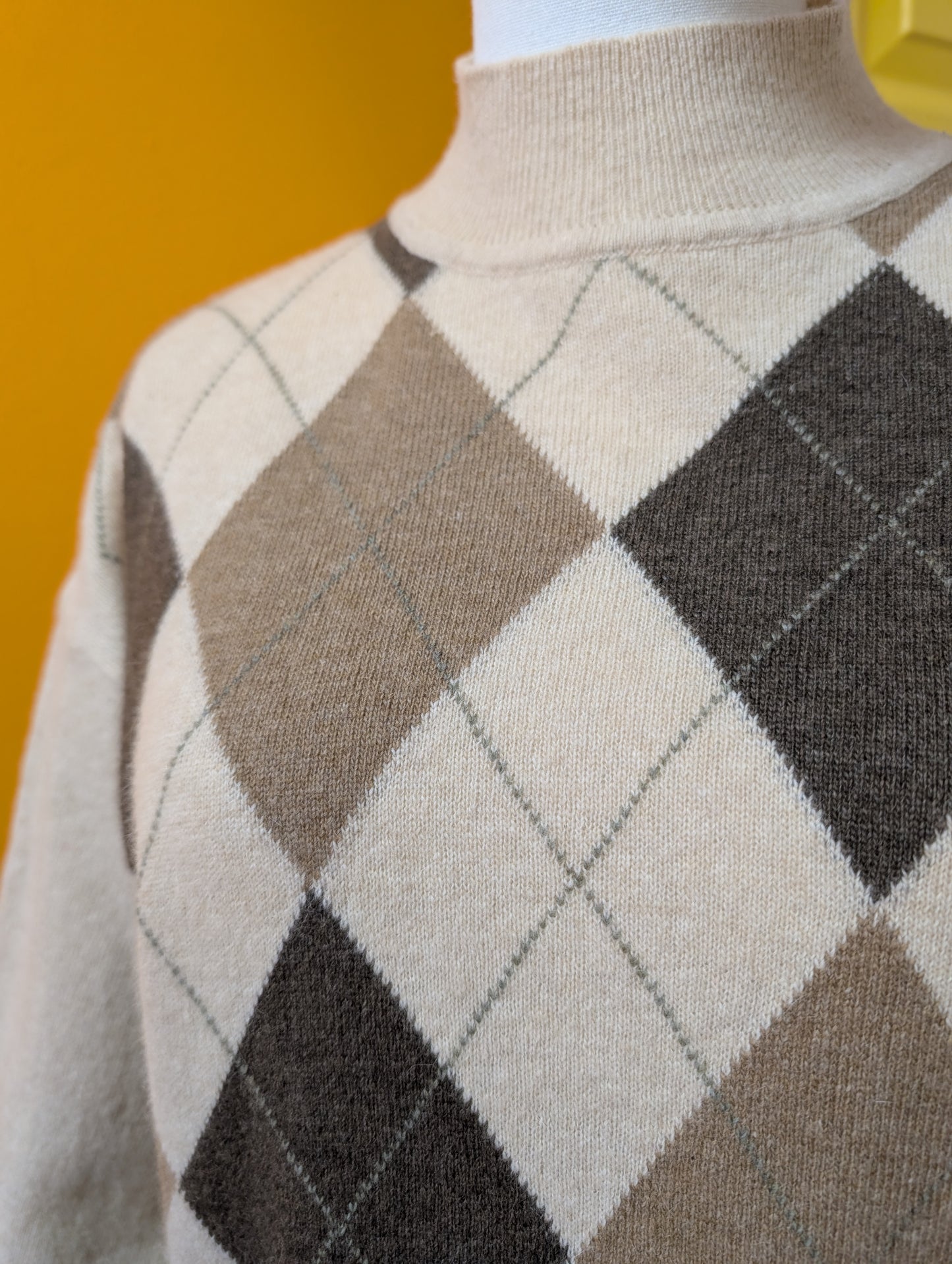 1990s St Michael lambswool/cashmere/angora argyle jumper - M