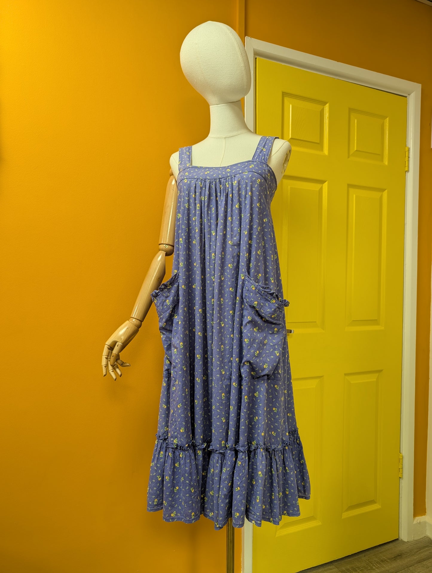 1970s Laura Ashley made in Carno cotton dress - XS/S/6/8