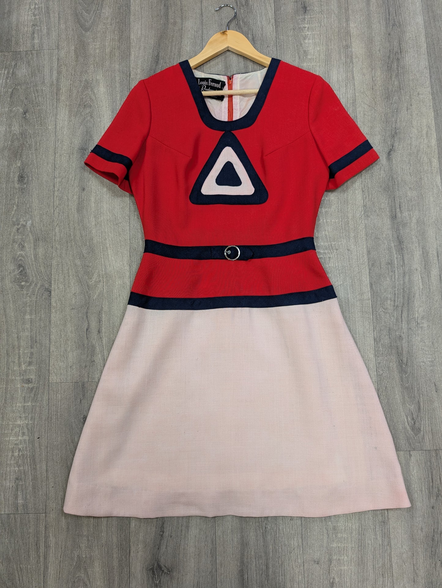 Late 60s Louis Feraud at Rembrandt space age colour block dress - S/8/10