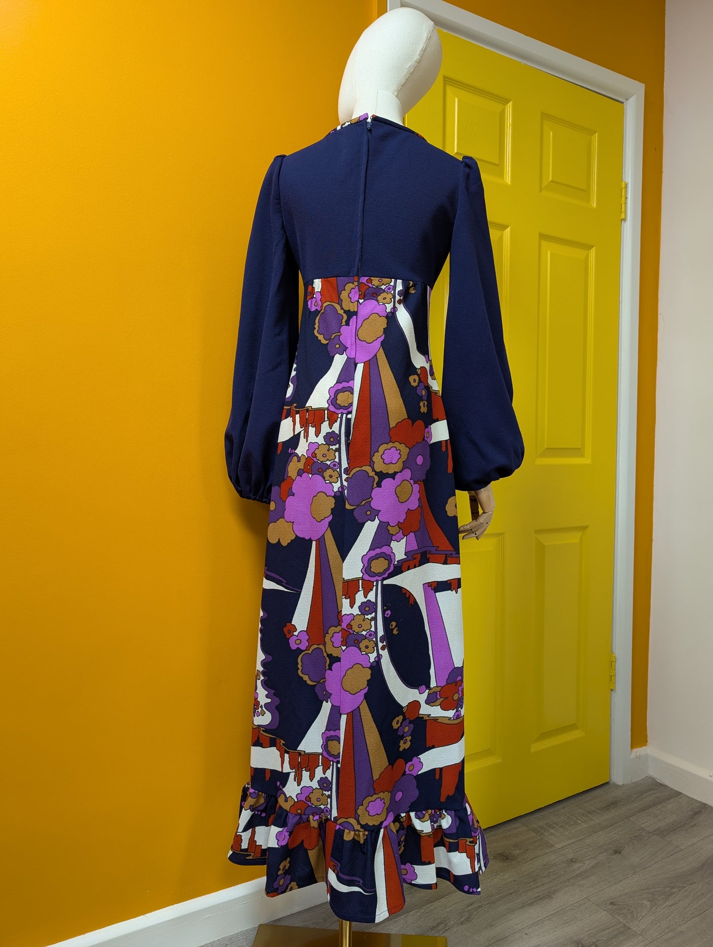 1970s psychedelic maxi dress - S/8