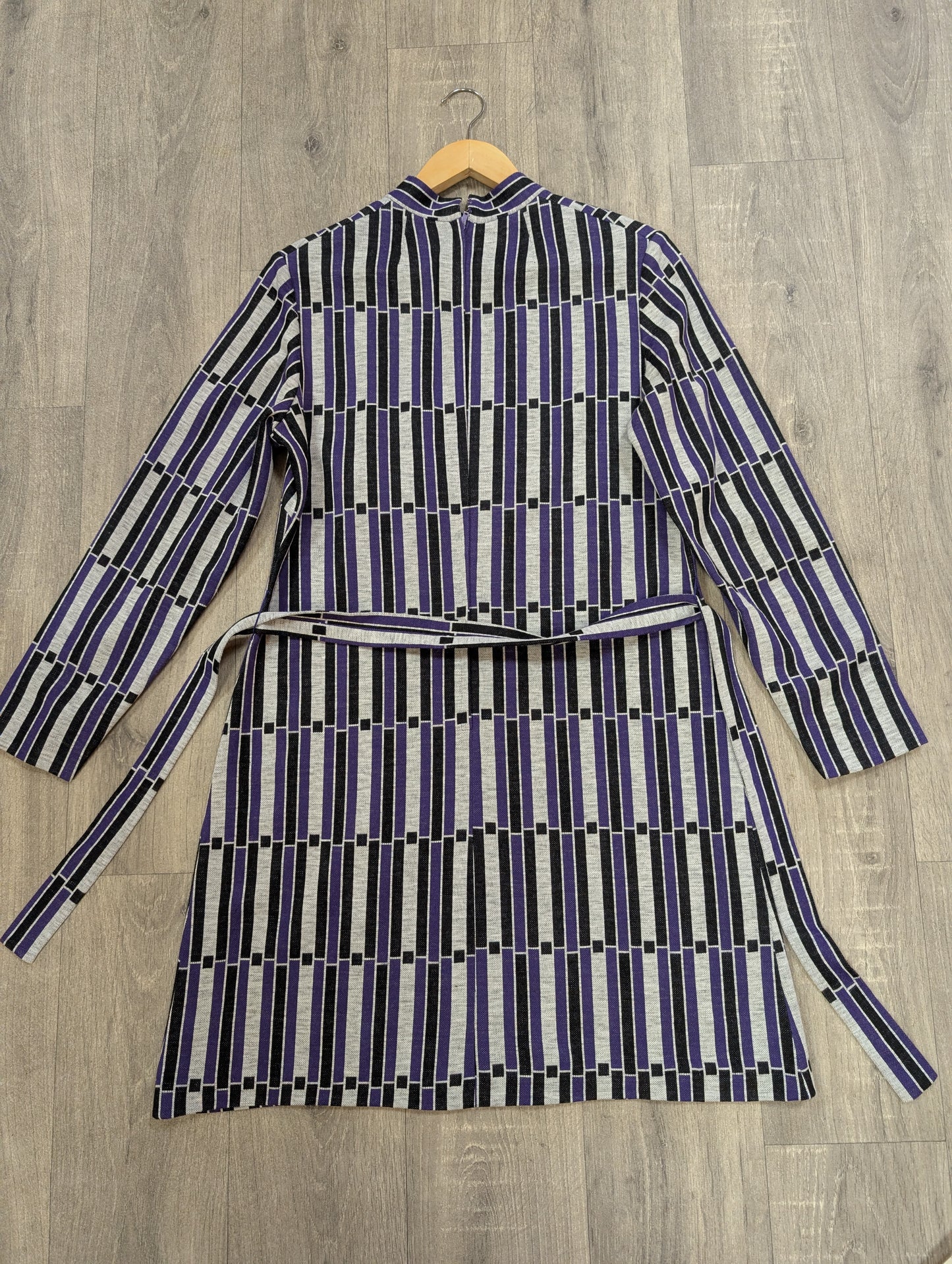 1970s purple dress & belt - M/L/14/16