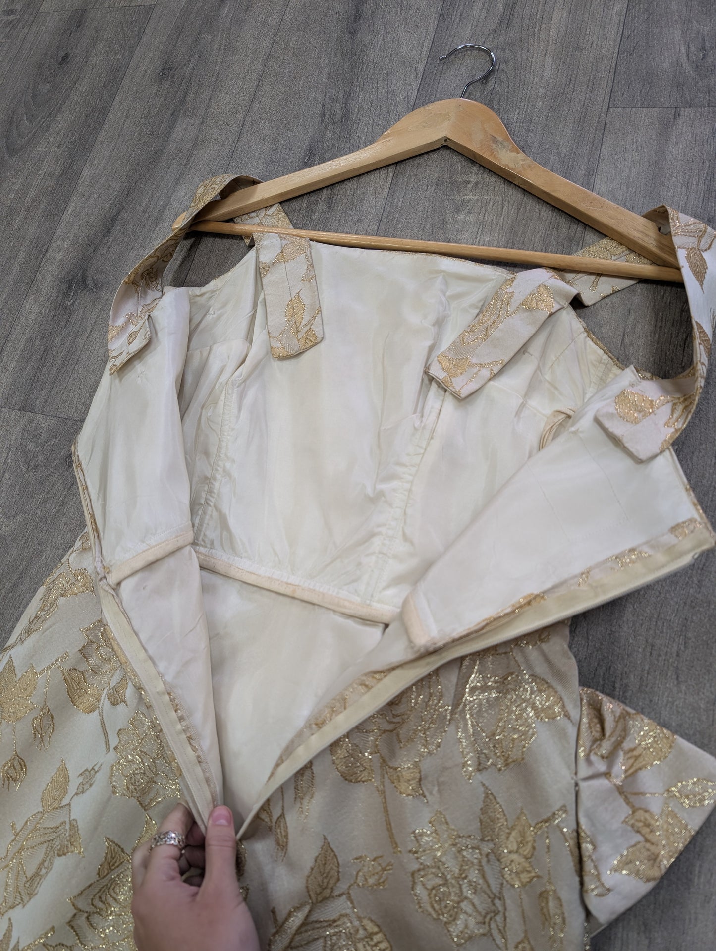 Gold brocade party dress - S/8