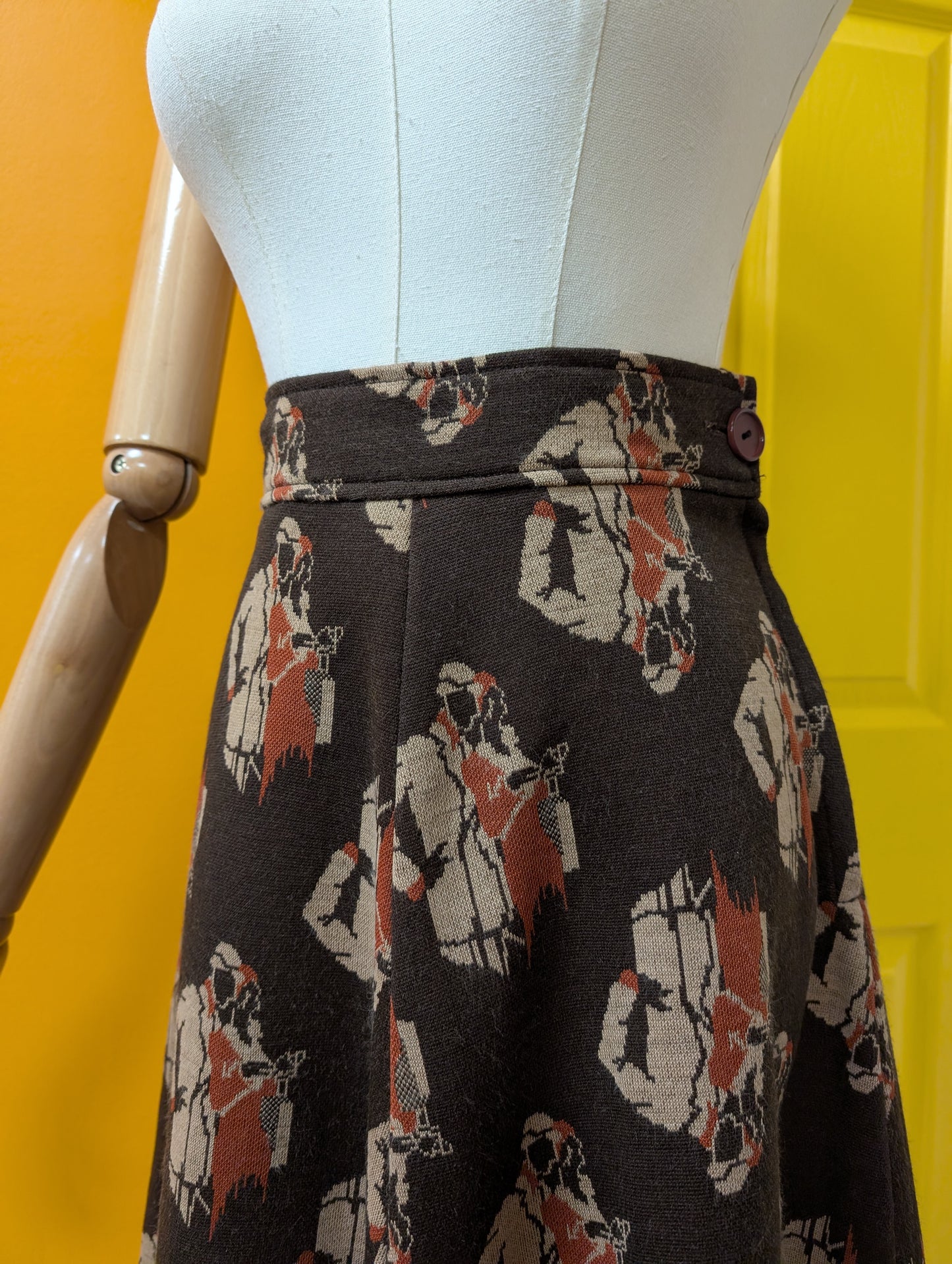 1970s Matthew Royce novelty skirt - 24"/25" waist