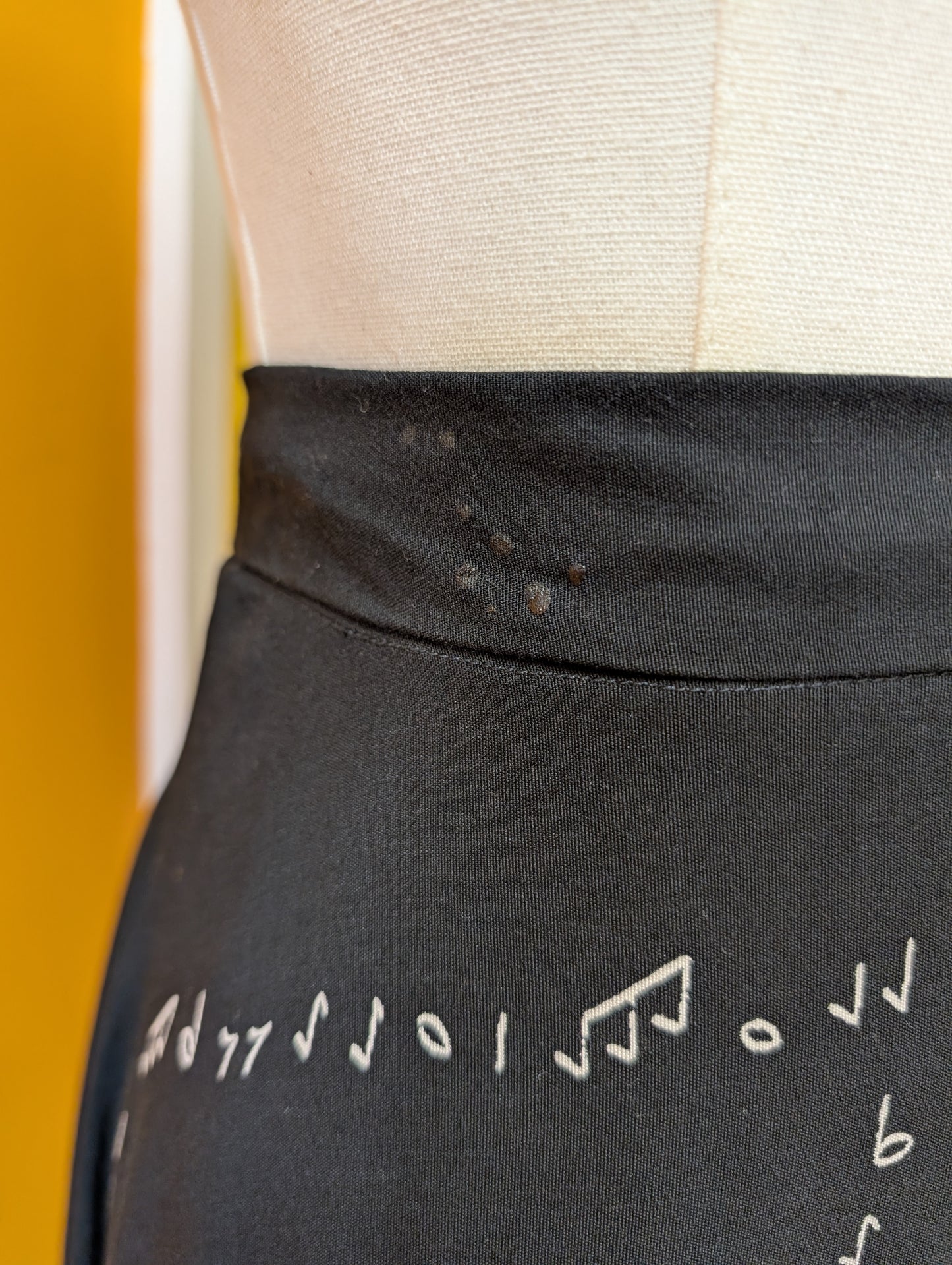 1950s novelty Anema e Core rayon skirt - 25" waist