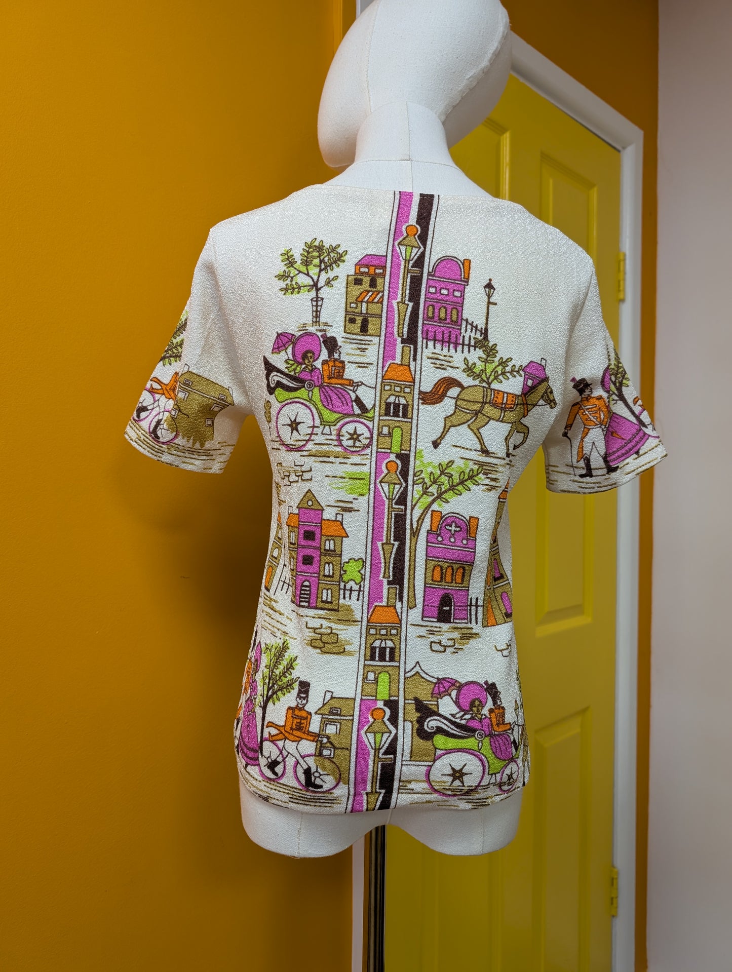 1970s novelty print top - S/M