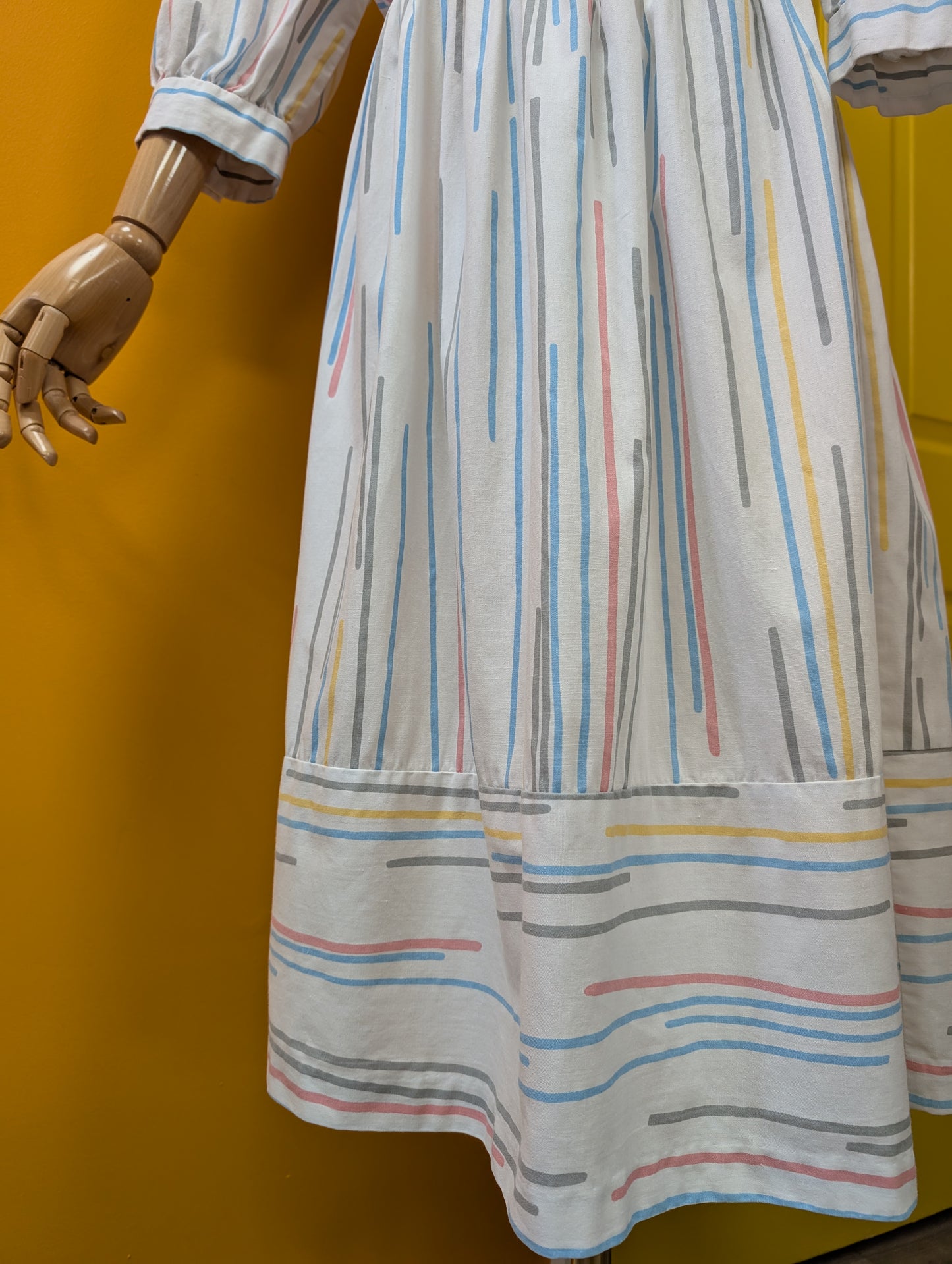 1980s Stuart Alan white cotton dress - M