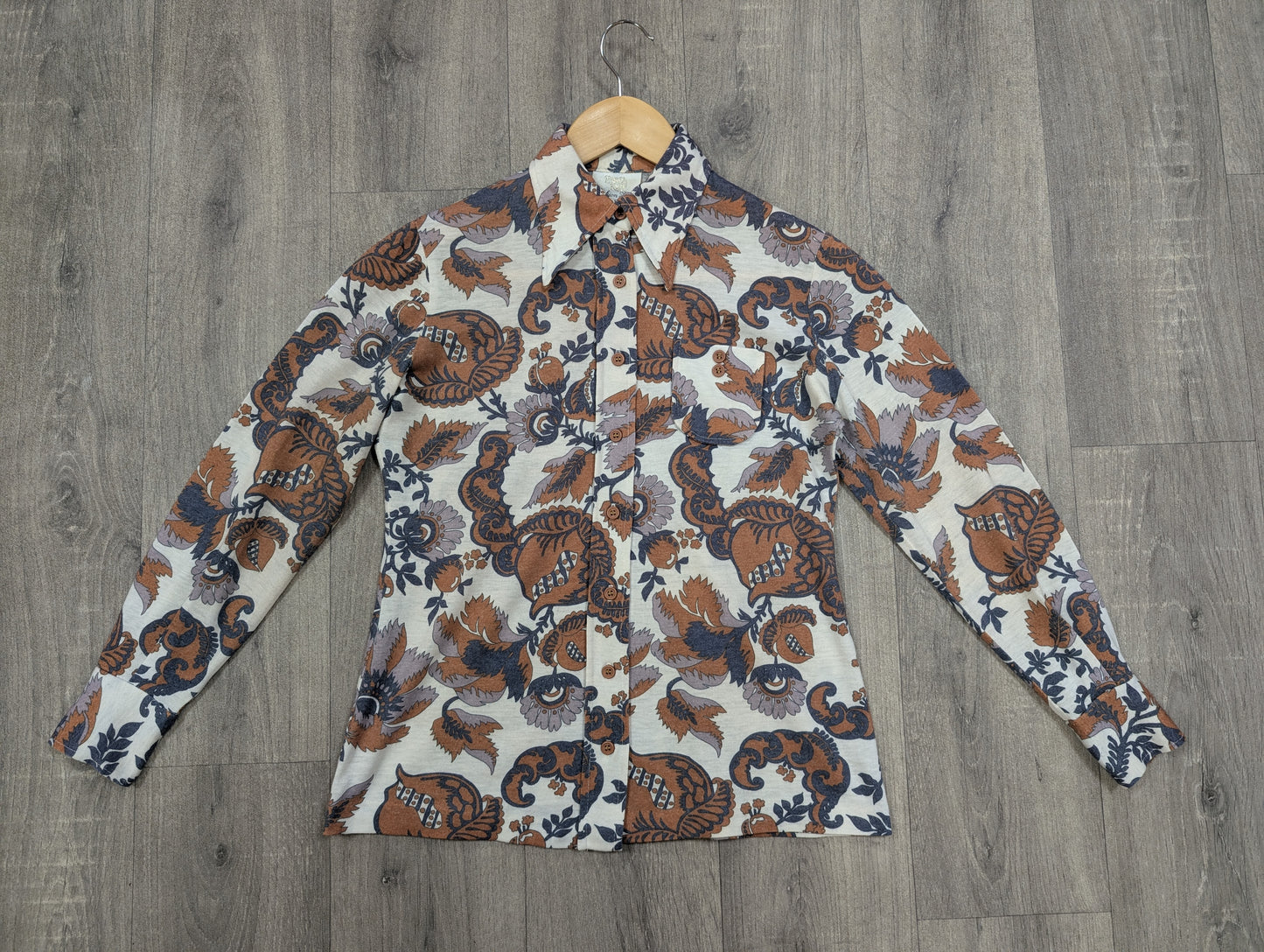 1970s David Keys dagger collar shirt - S