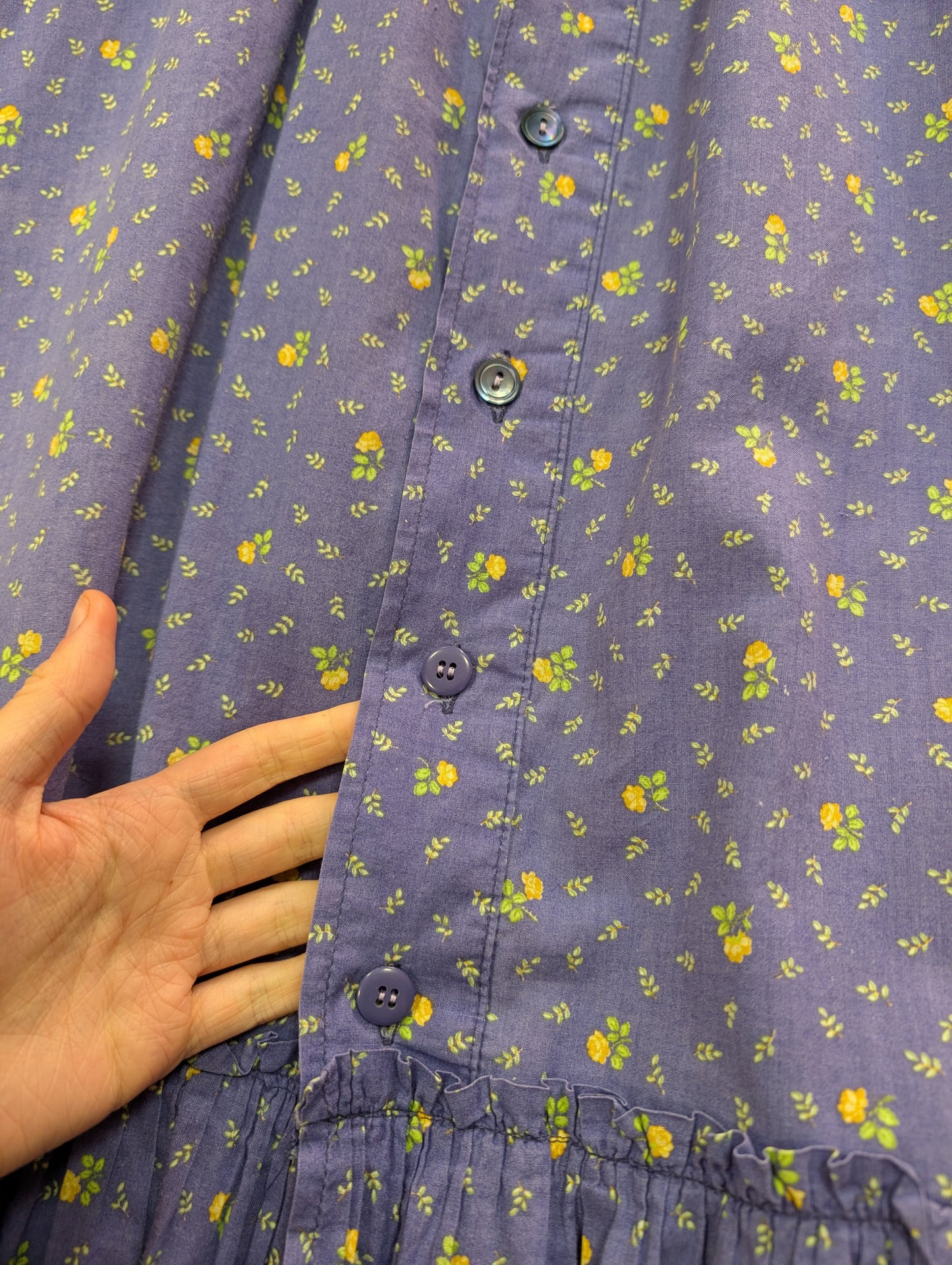 1970s Laura Ashley made in Carno cotton dress - XS/S/6/8