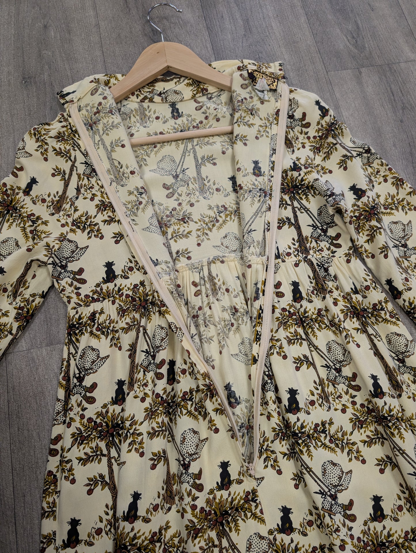 1970s Marion Donaldson novelty Holly Hobbie print maxi dress - XS/S/6/8