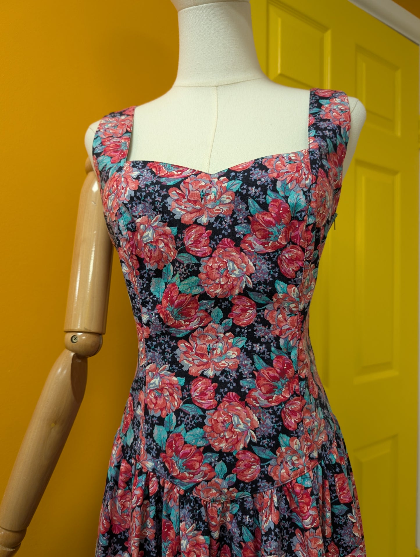 1980s Laura Ashley bow back dress and jacket - S/10