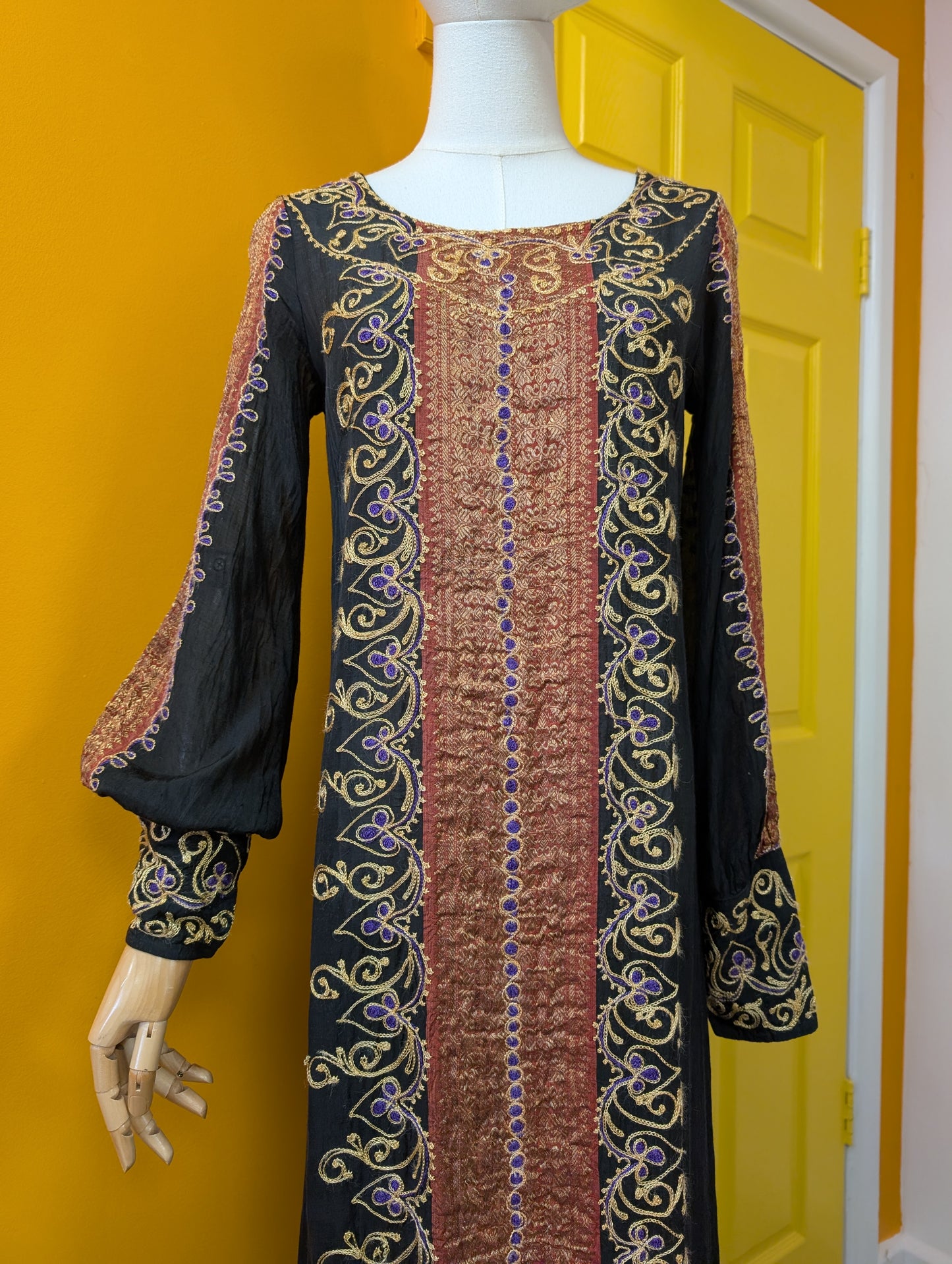 Ayesha's Ayesha Davar embroidered cotton voile kaftan dress - XS/S