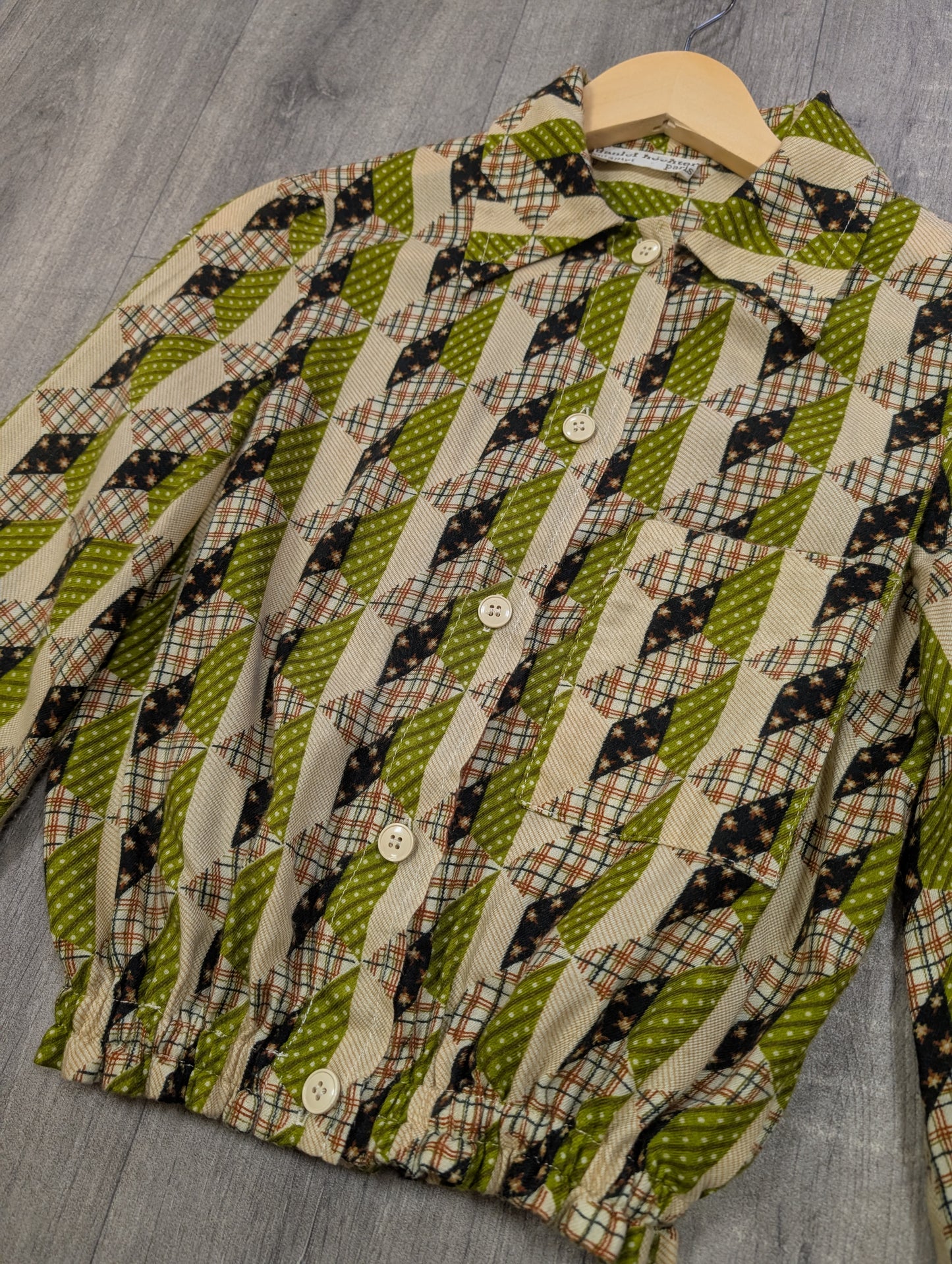 1970s Daniel Hechter Paris green top and skirt - XS/6/8