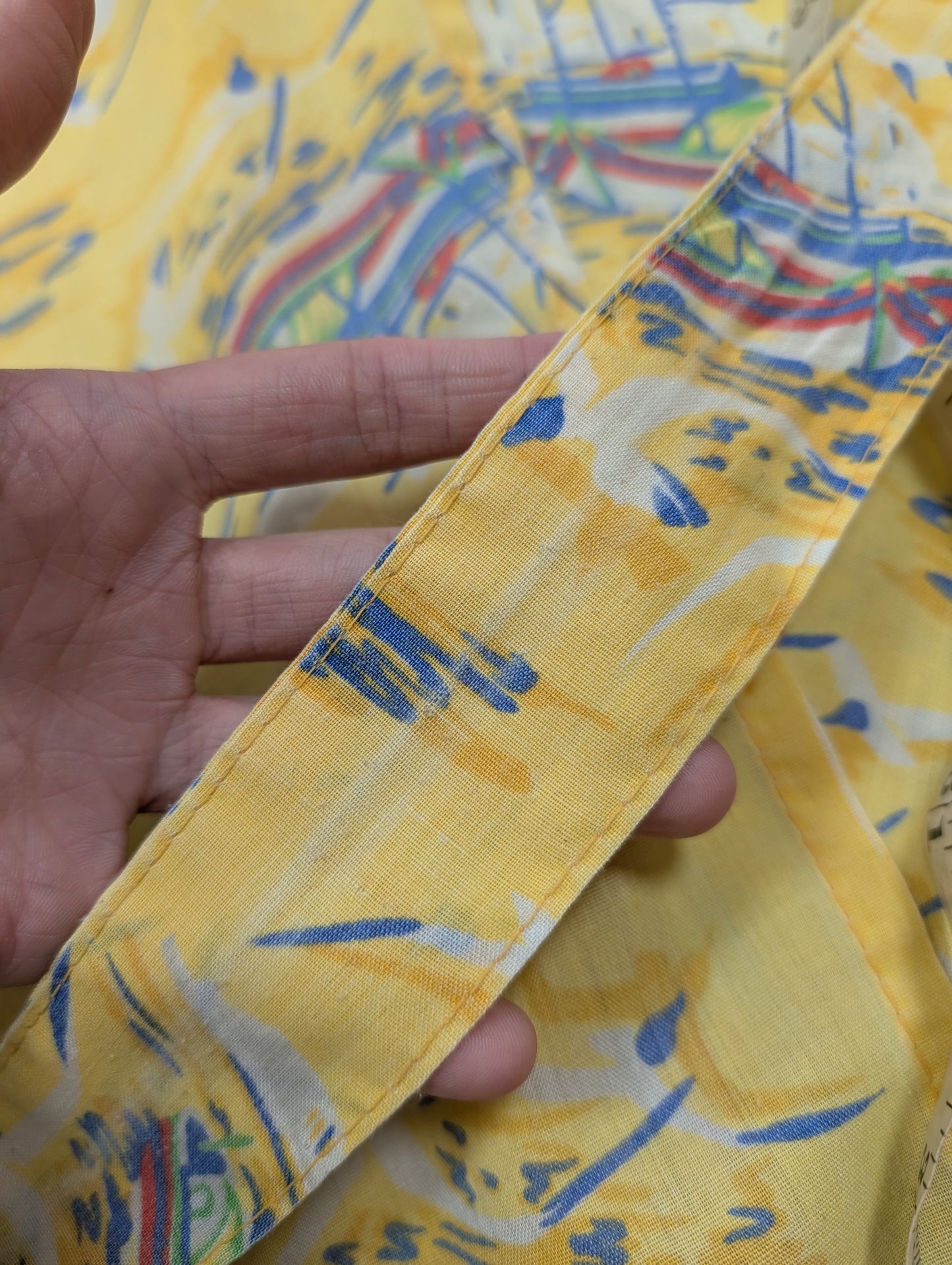 Novelty boat print wrap around yellow skirt - XS/S