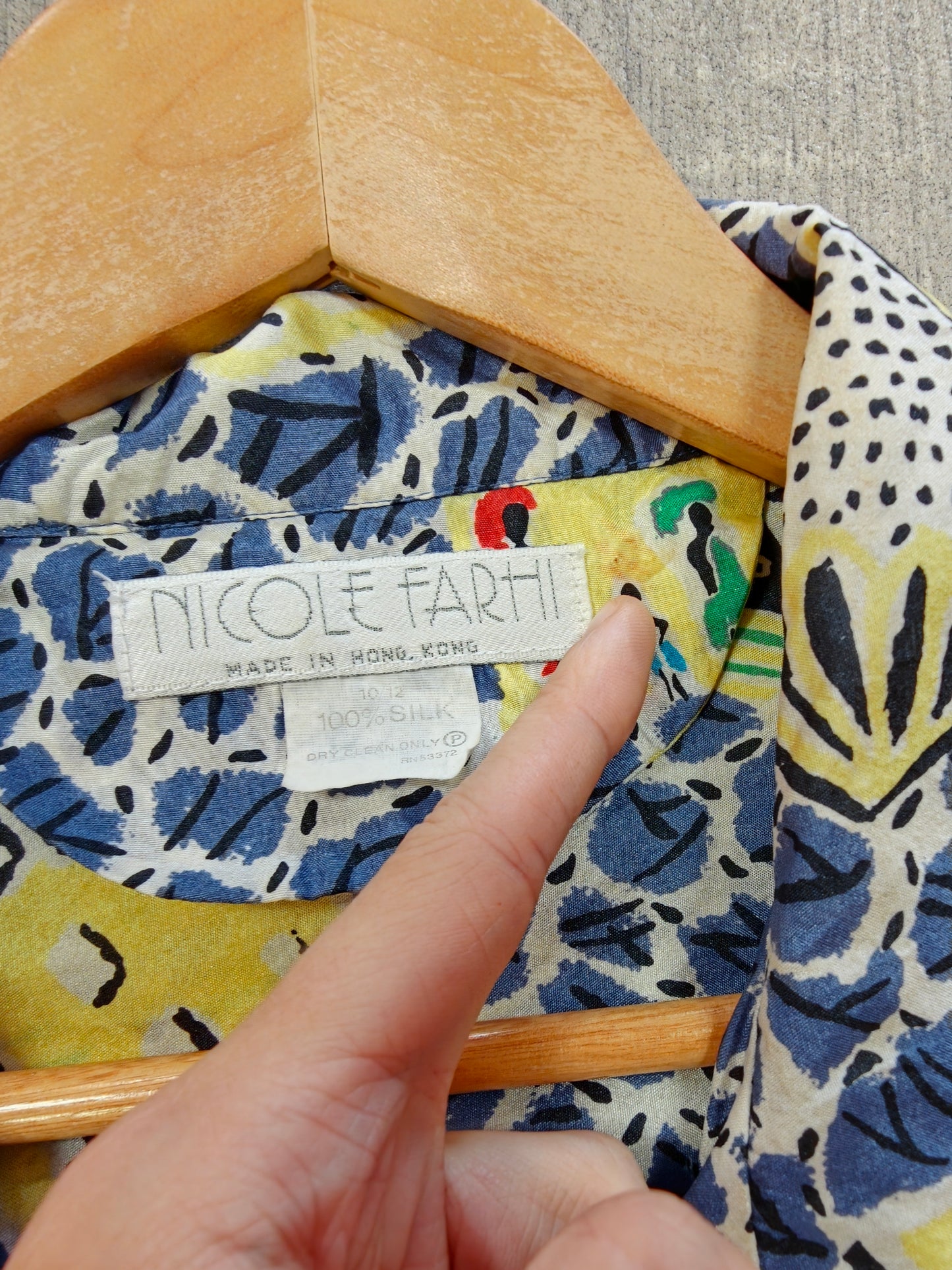 1990s Nicole Farhi novelty print silk shirt - L/XL