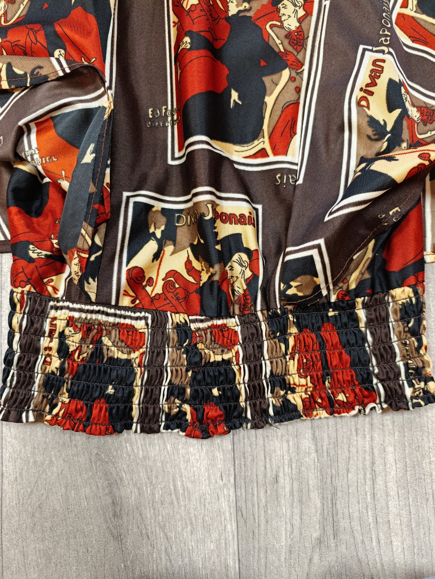 1970s Barry Artist Toulouse Lautrec print top - XS