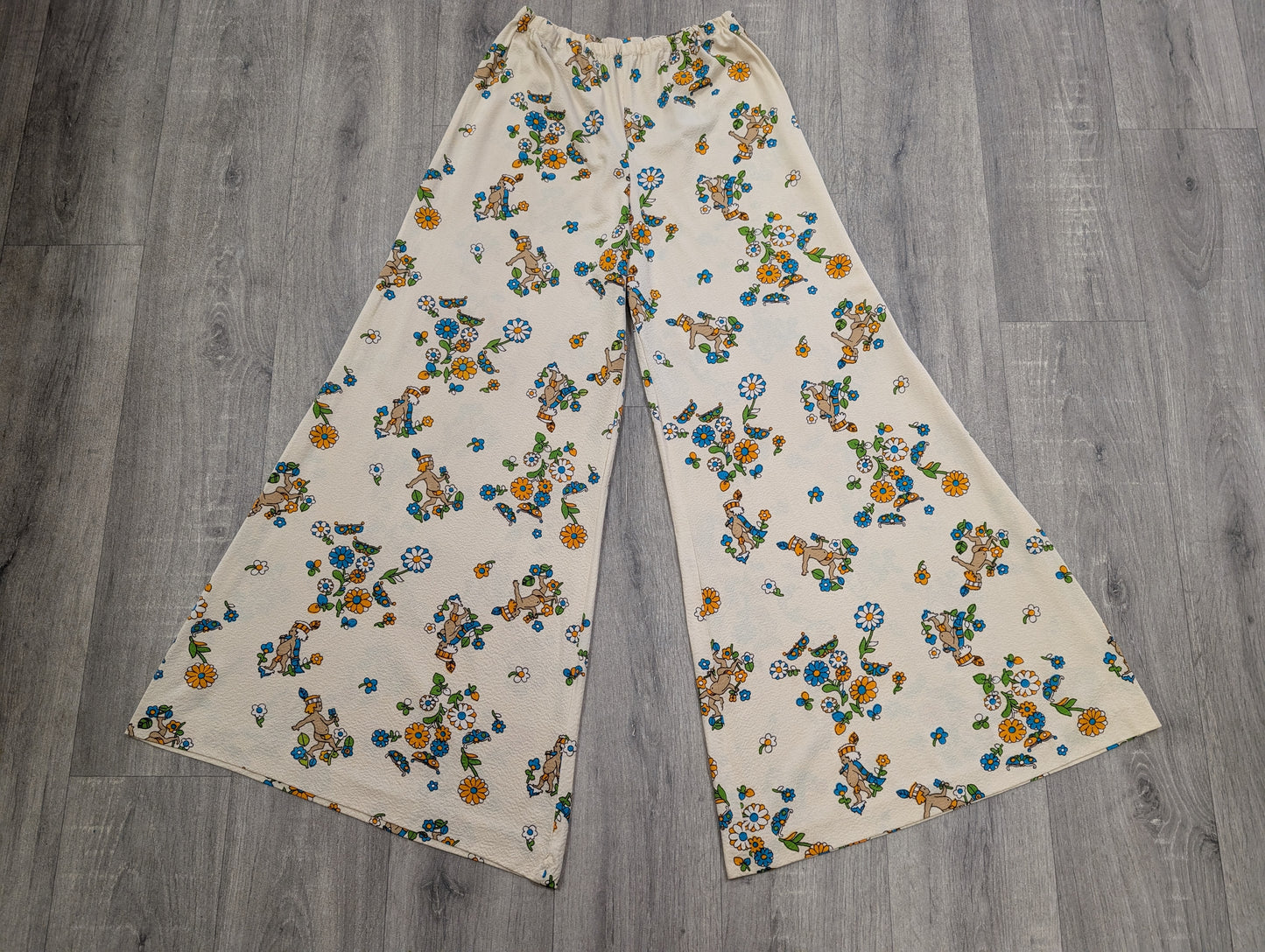 1970s novelty print top & trousers - S/8/10