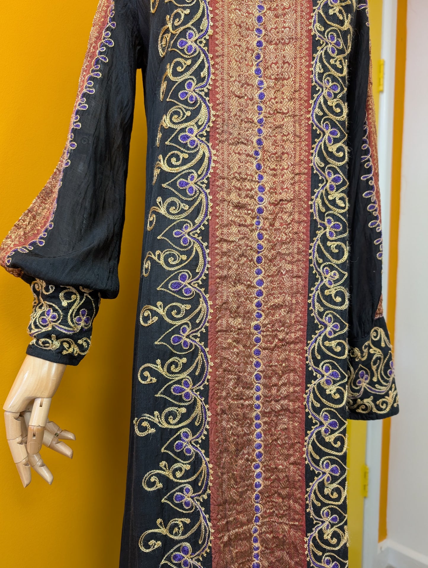 Ayesha's Ayesha Davar embroidered cotton voile kaftan dress - XS/S