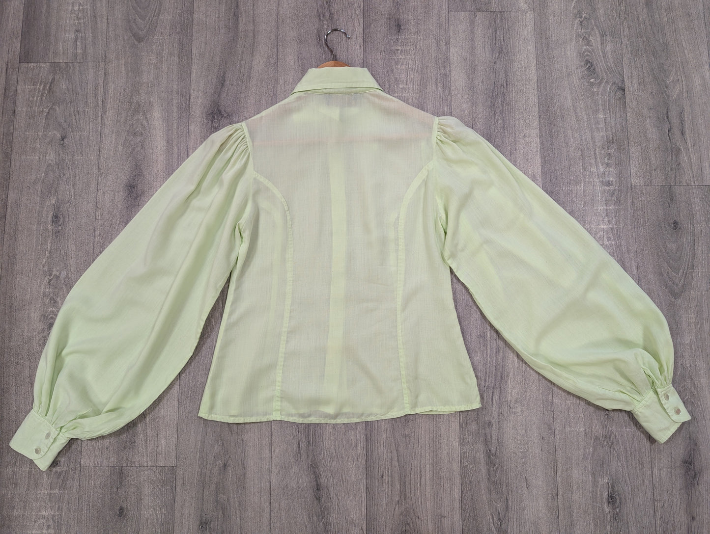 1970s Left Bank mint green dagger collar shirt - XS/S/6/8