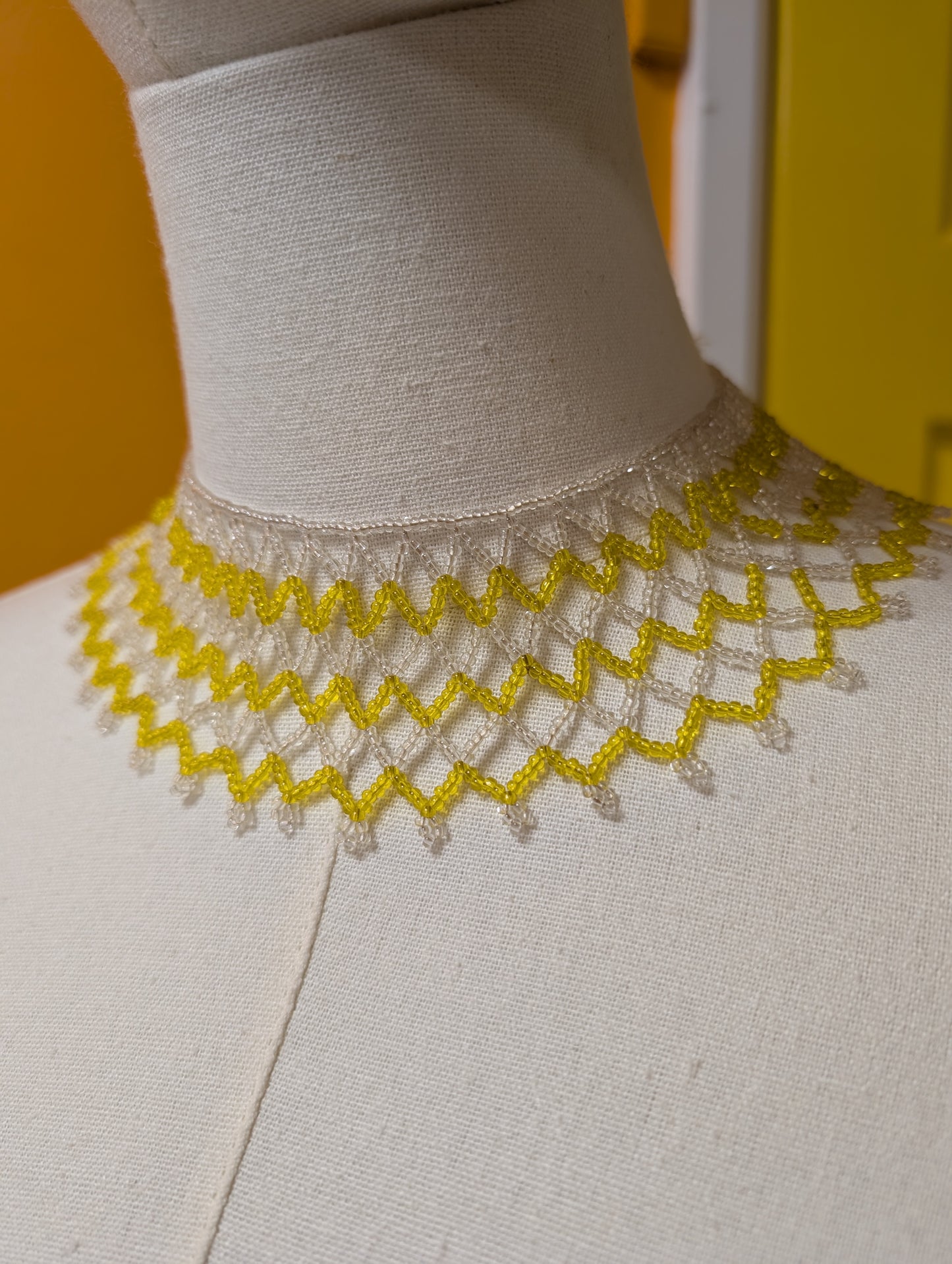 Yellow beaded necklace