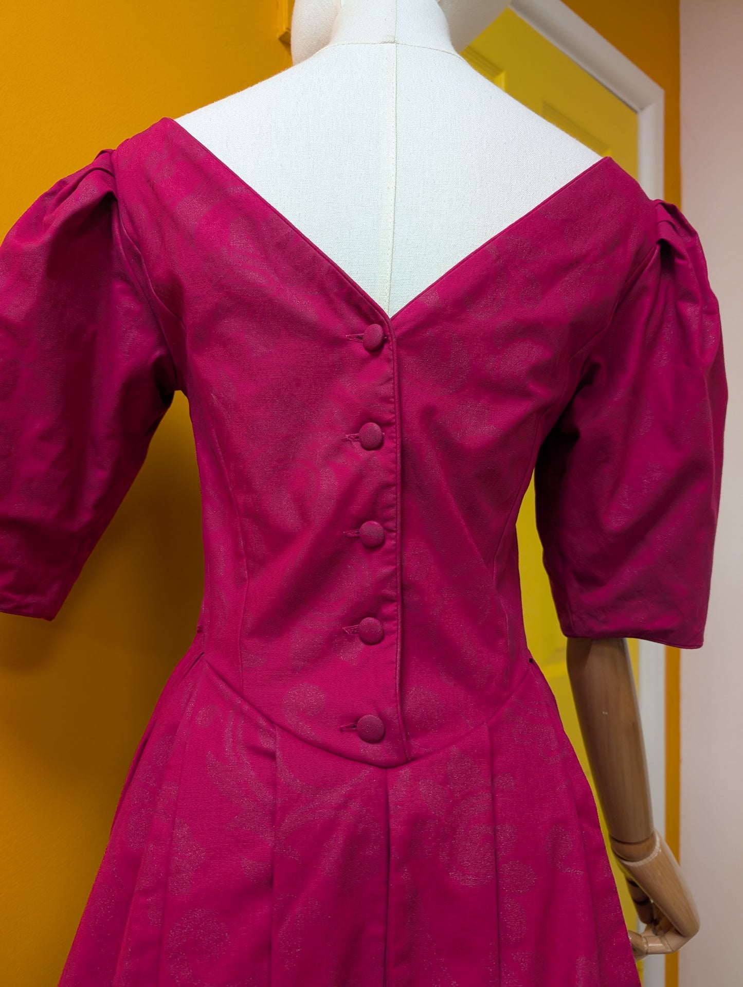 1980s Laura Ashley pink dress - S/8