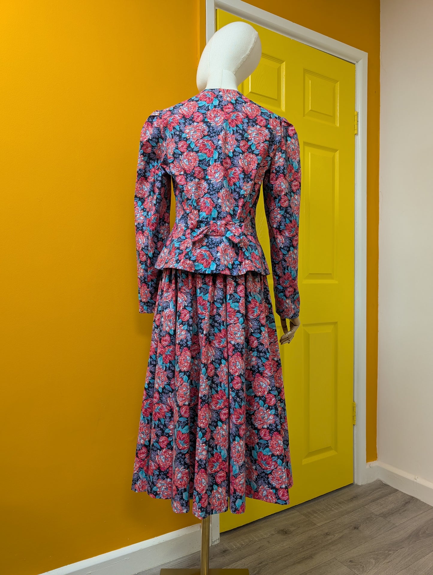 1980s Laura Ashley bow back dress and jacket - S/10