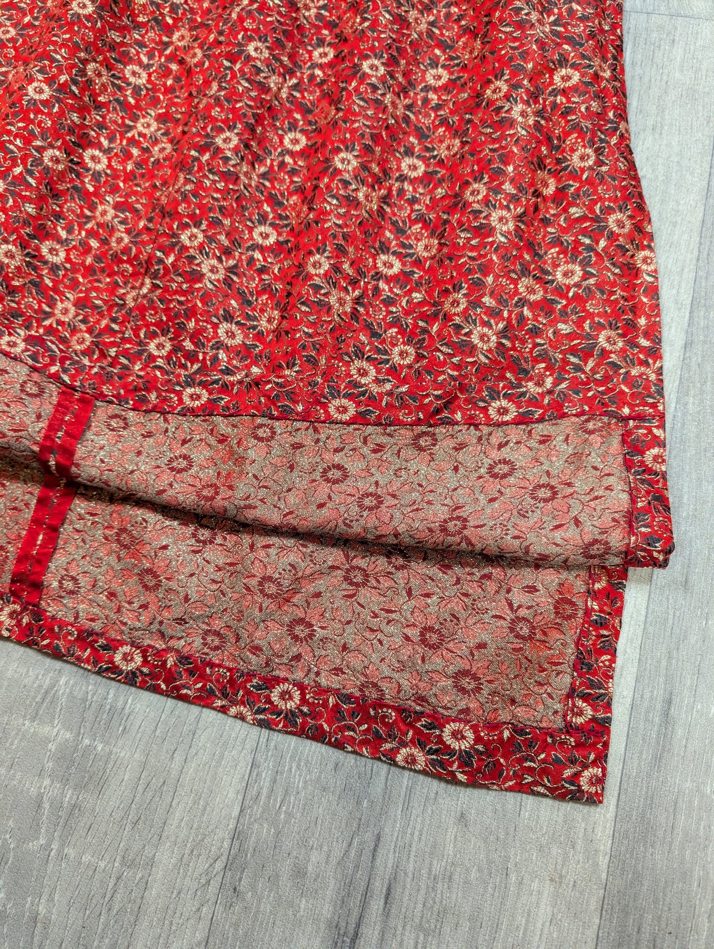 1960s red & gold dress - S/10