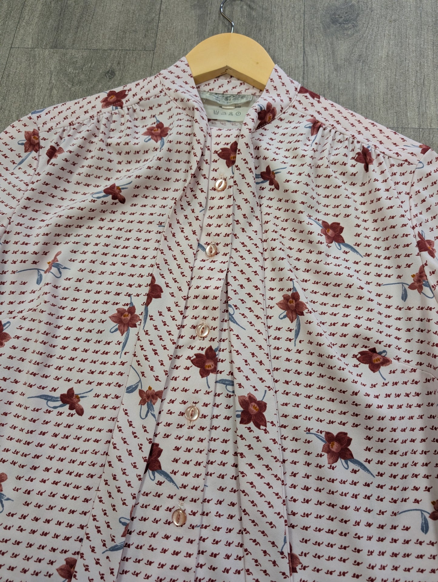 70s/80s Eastex pussy bow collar blouse - M/12