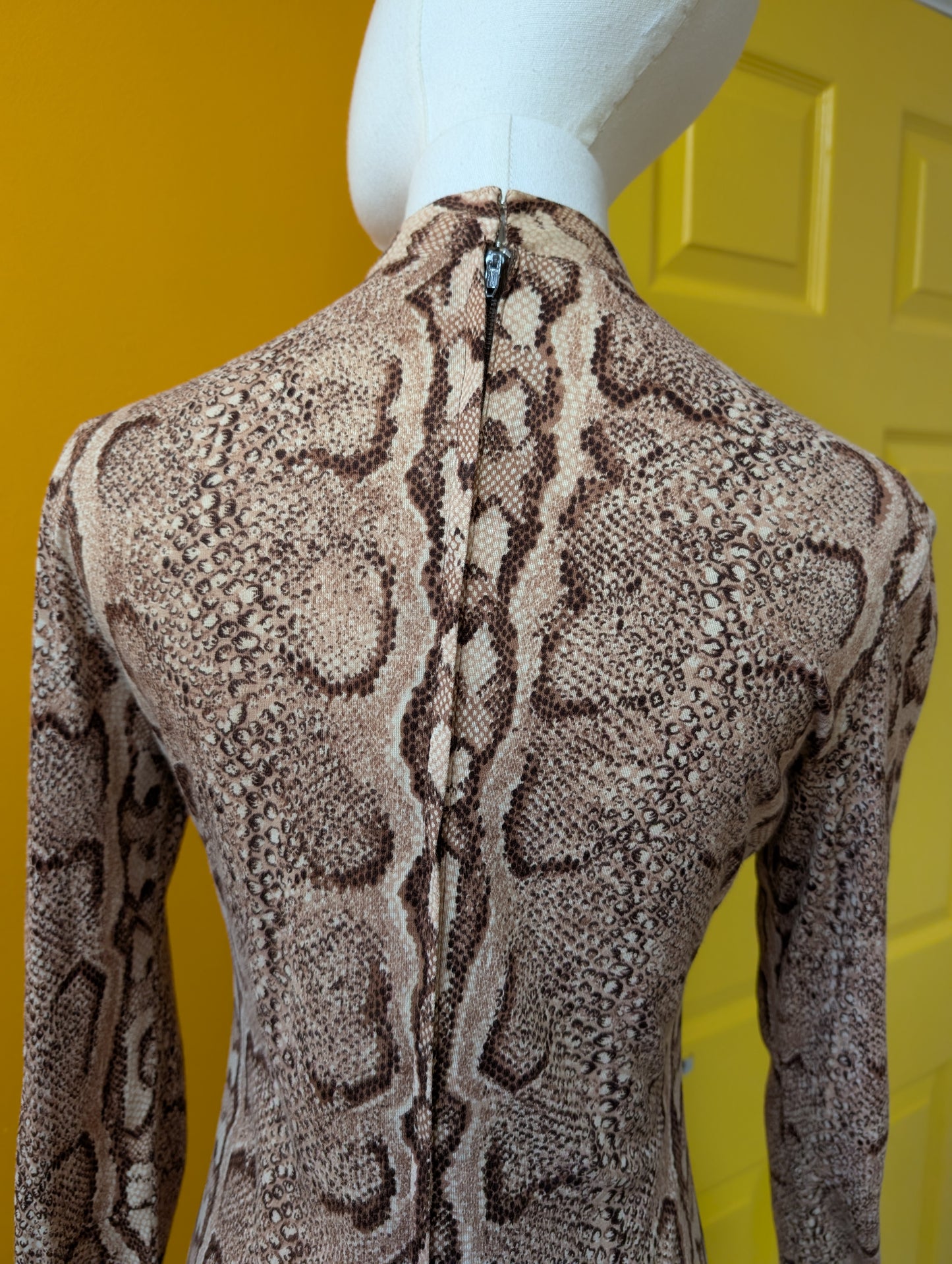 1960s snakeskin print mini dress - S/8