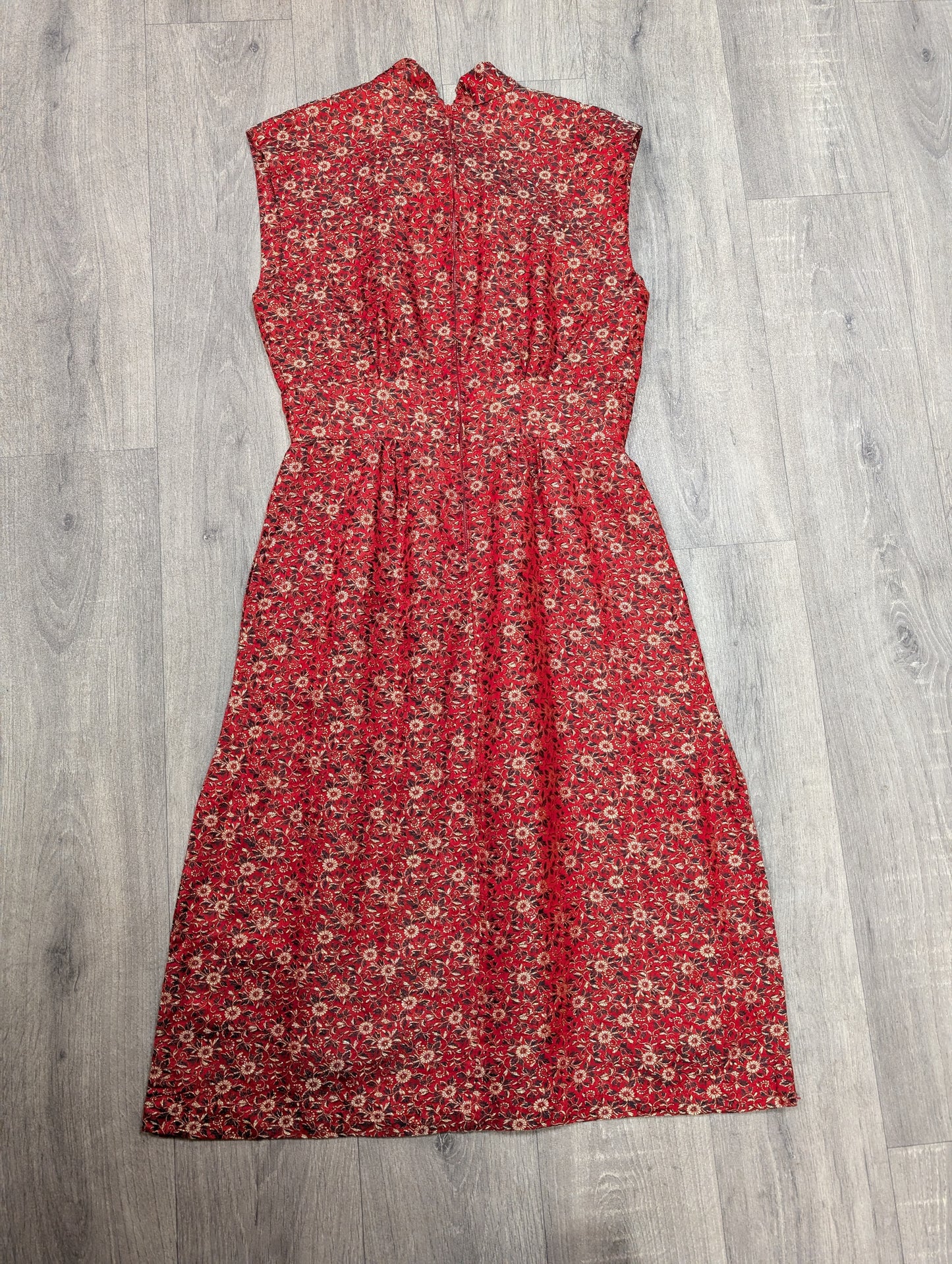 1960s red & gold dress - S/10