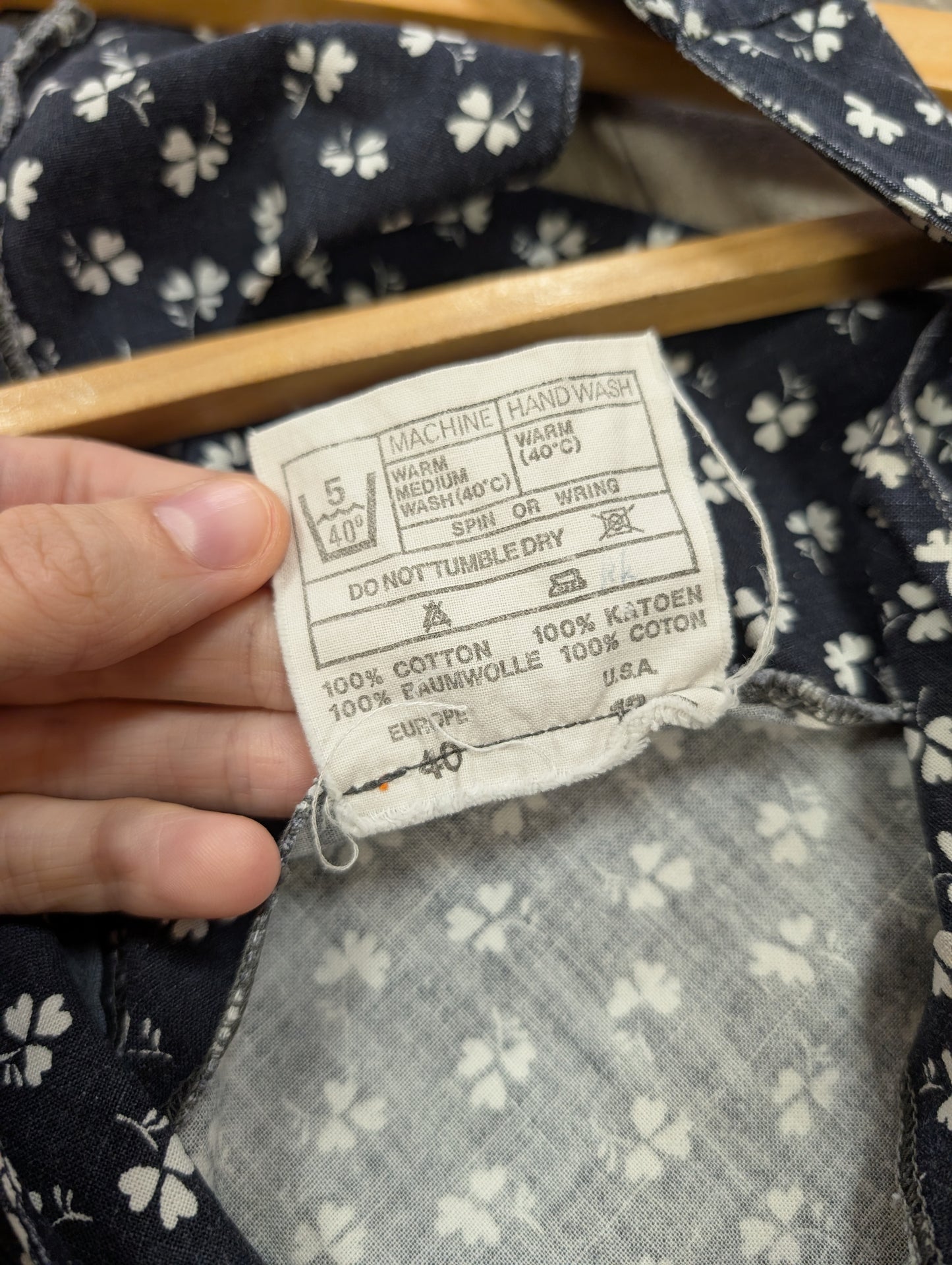 1970s Laura Ashley made in Wales clover print cotton dress - S/8/10