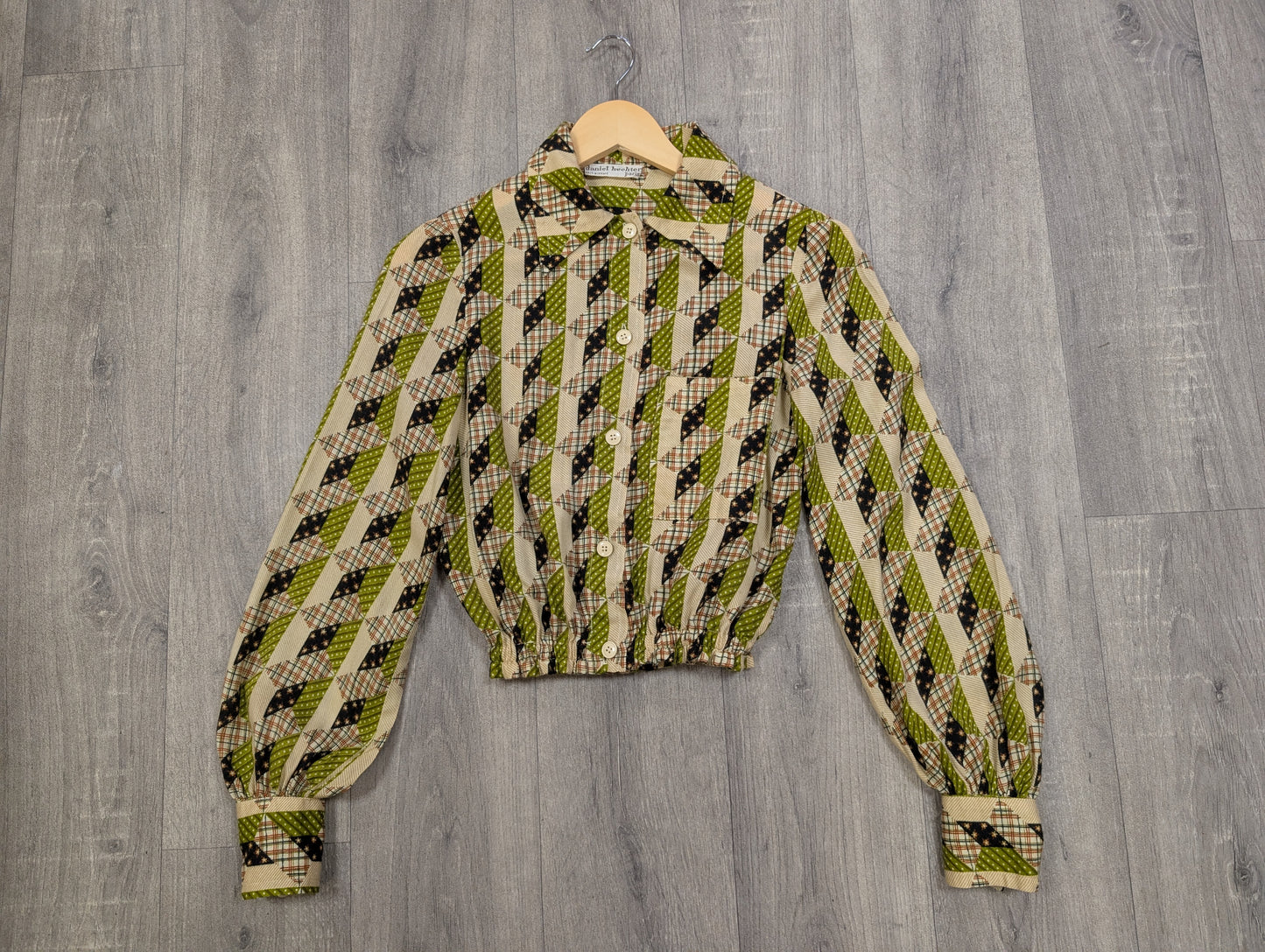 1970s Daniel Hechter Paris green top and skirt - XS/6/8