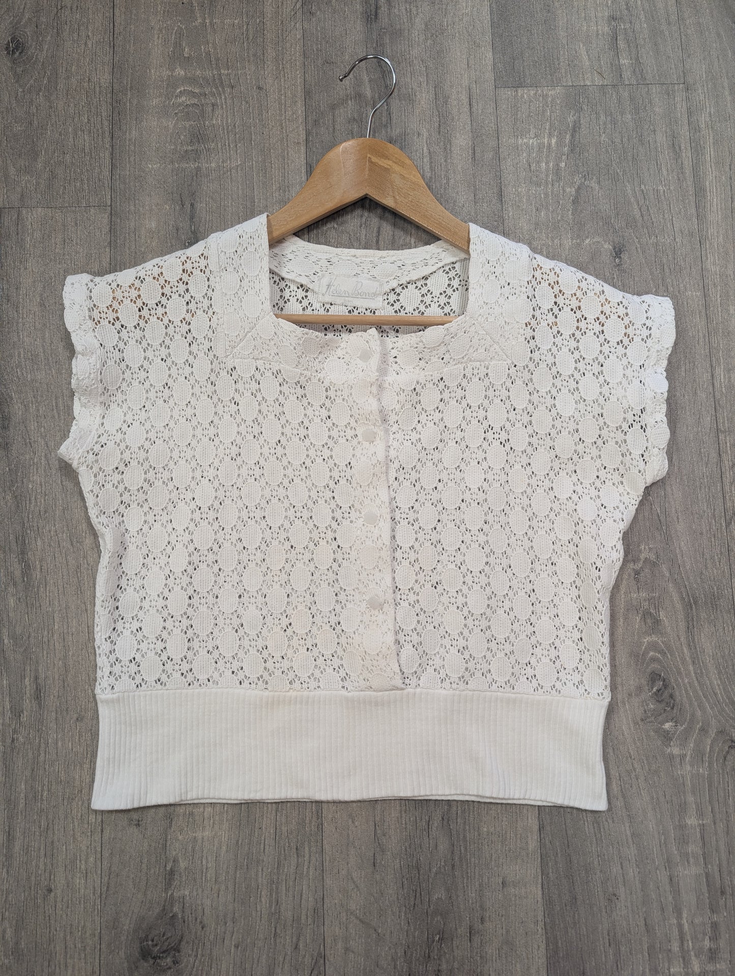 1950s Helen Bond white top - XS/S