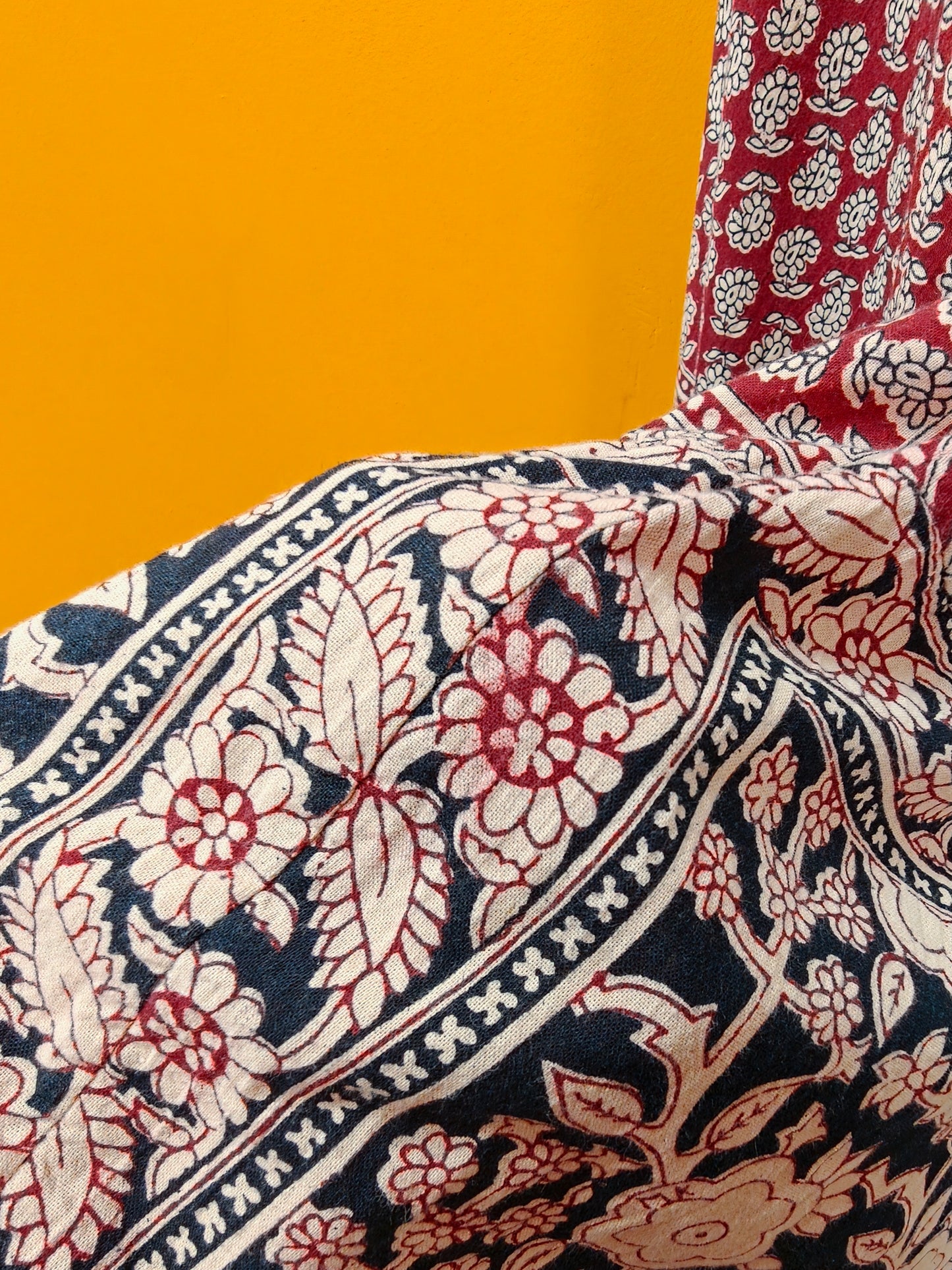 1970s Indian cotton block print maxi dress