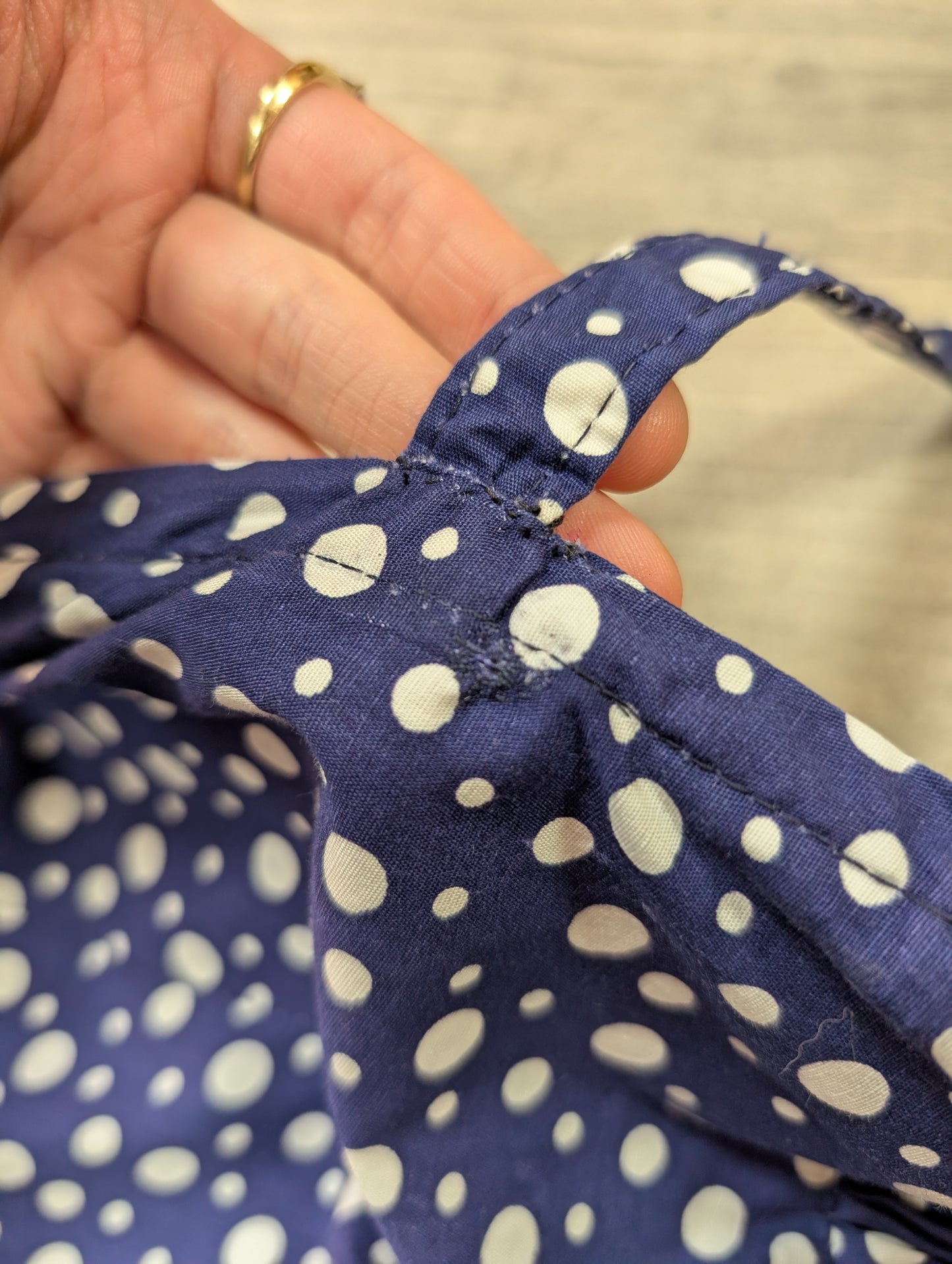 1950s 'A Diana Dress' navy/white polka dot cotton - S/8/10