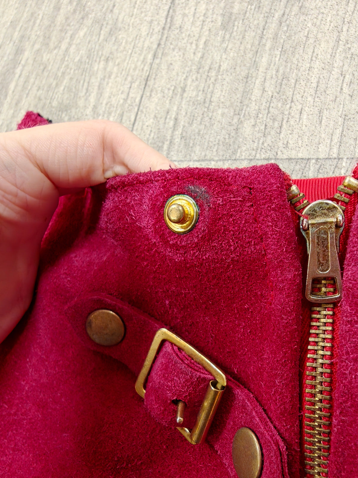 1960s suede mini skirt - 26" waist